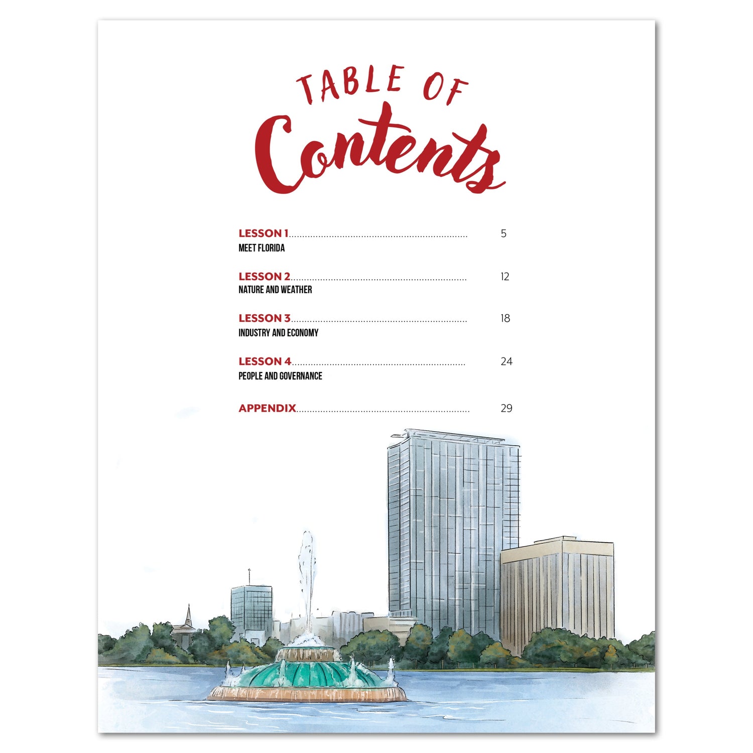 Florida Fifty States Homeschool Unit Study Digital Teacher's Guide Table of Contents
