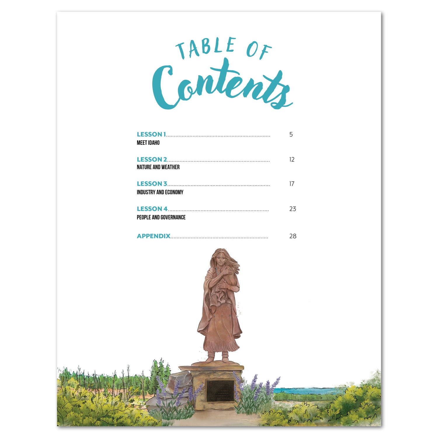 Idaho Fifty States Homeschool Unit Study Digital Teacher's Guide Table of Contents