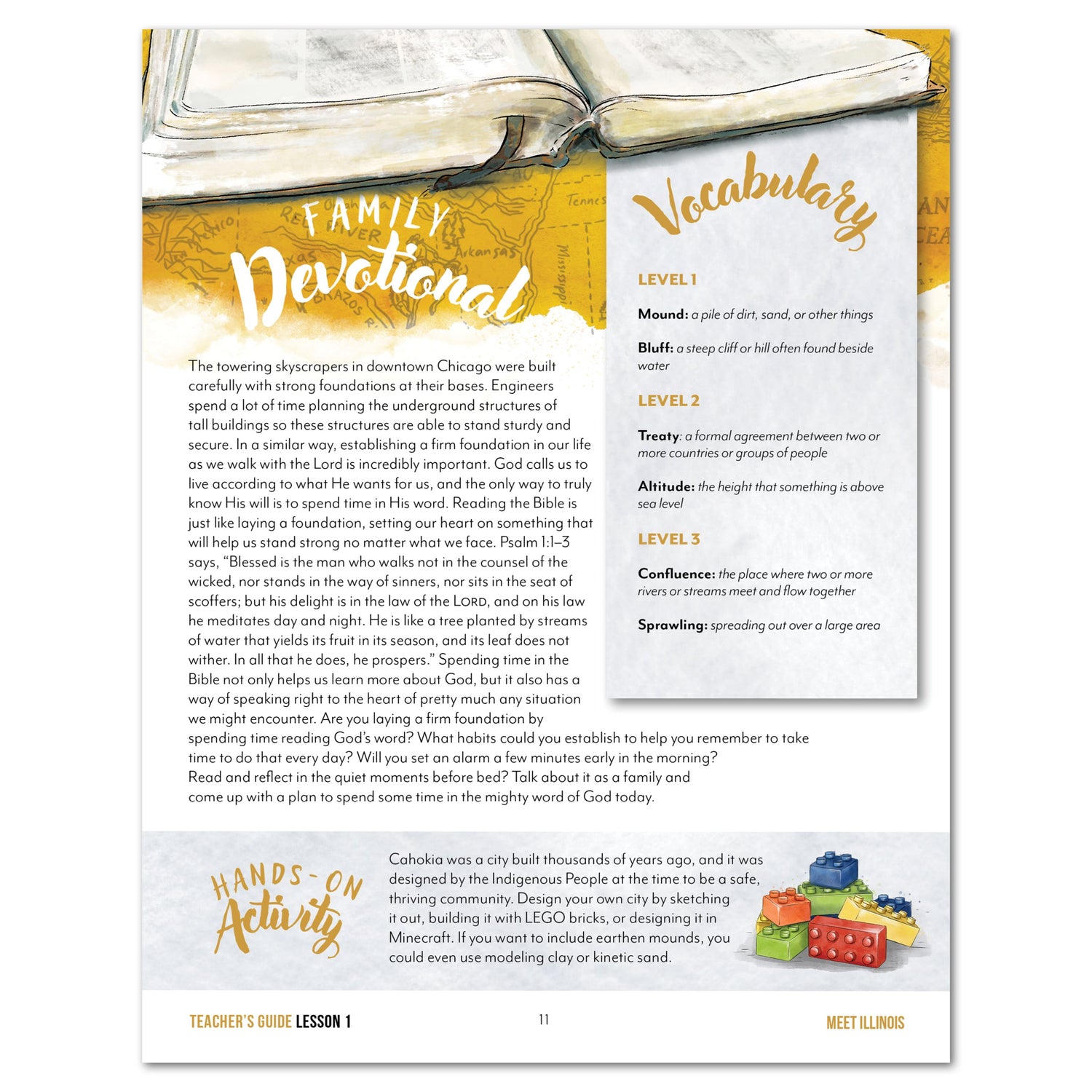 Illinois Fifty States Homeschool Unit Study Digital Teacher's Guide Lesson 1 Part 2