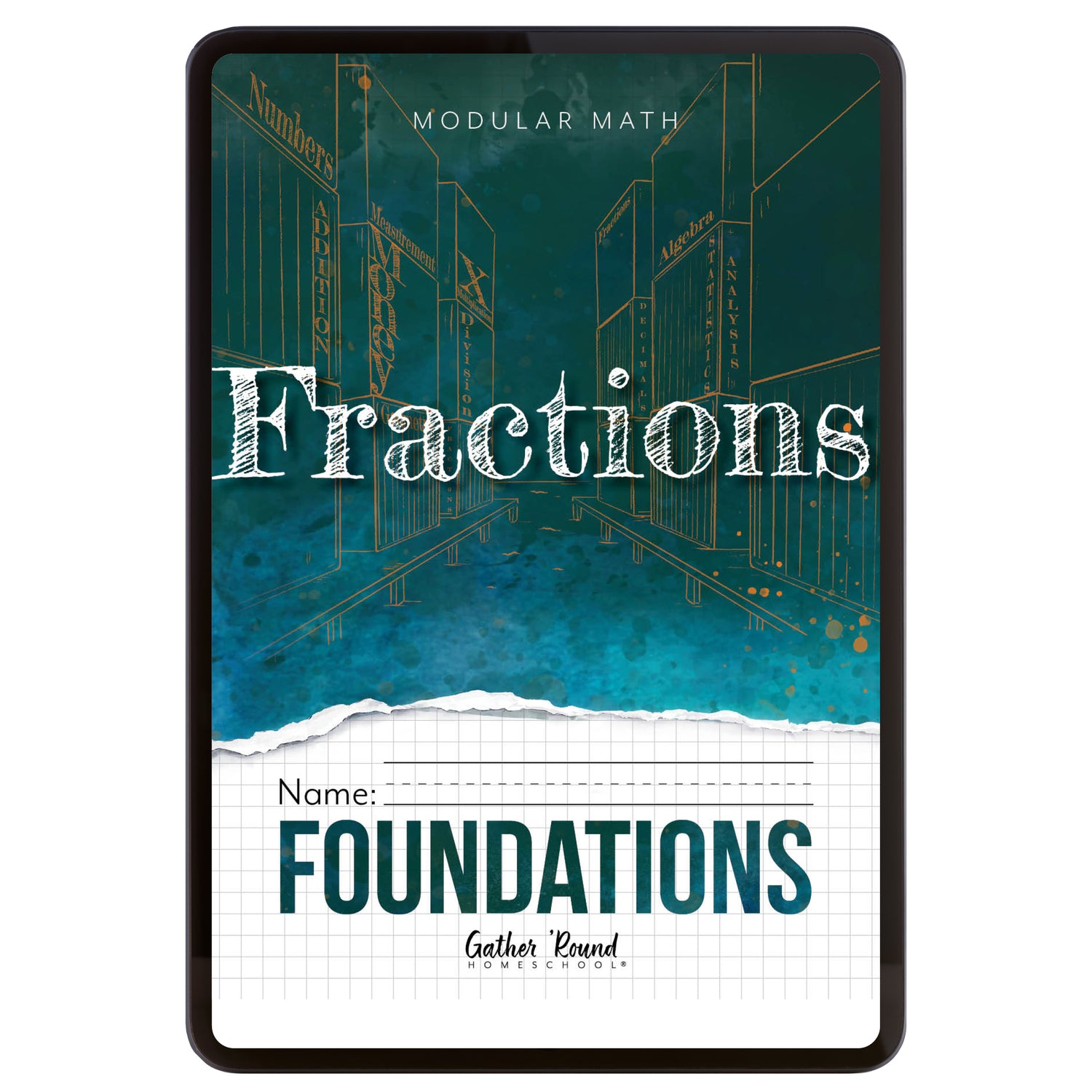 Digital book cover for Fractions Foundations