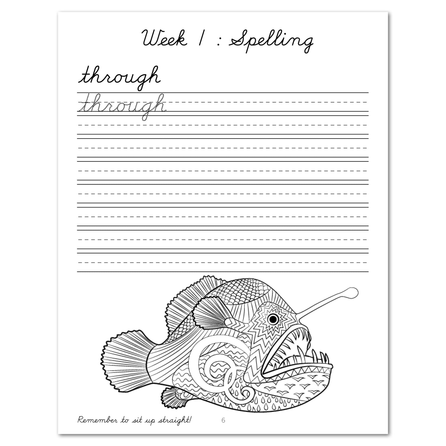 Oceans homeschool unit study digital student workbook cursive week one spelling