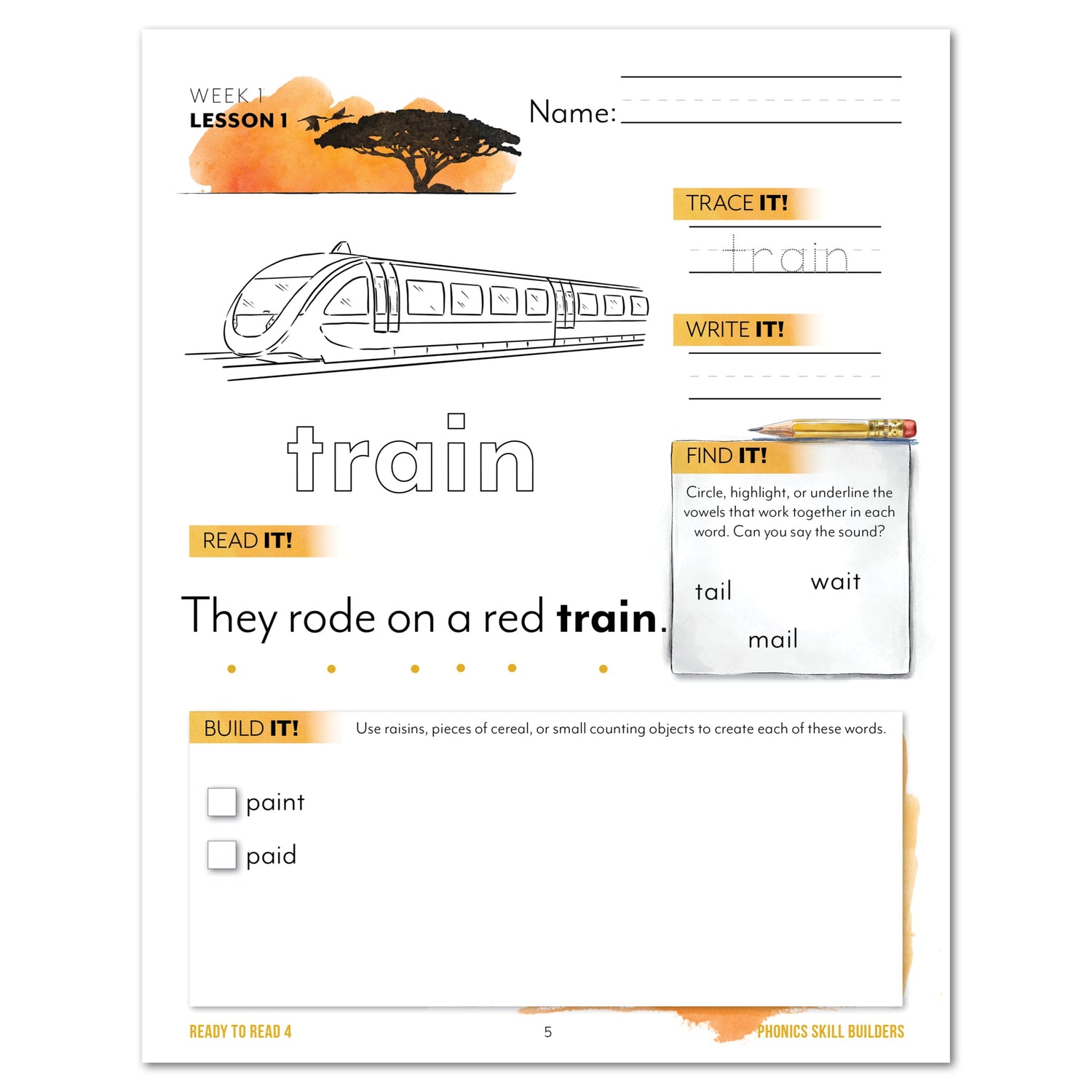 Ready to Read 4 On The Savannah Homeschool Unit Study Digital Phonics Skill Builder Week 1 Lesson 1