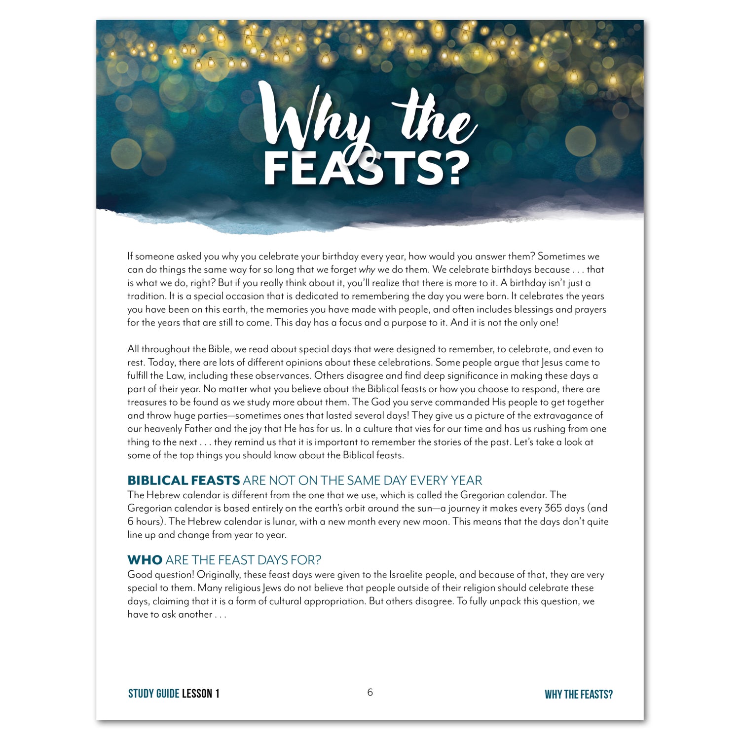Biblical Feasts Homeschool Study Unit Digital Study Guide Daily Lesson 1 Part 1