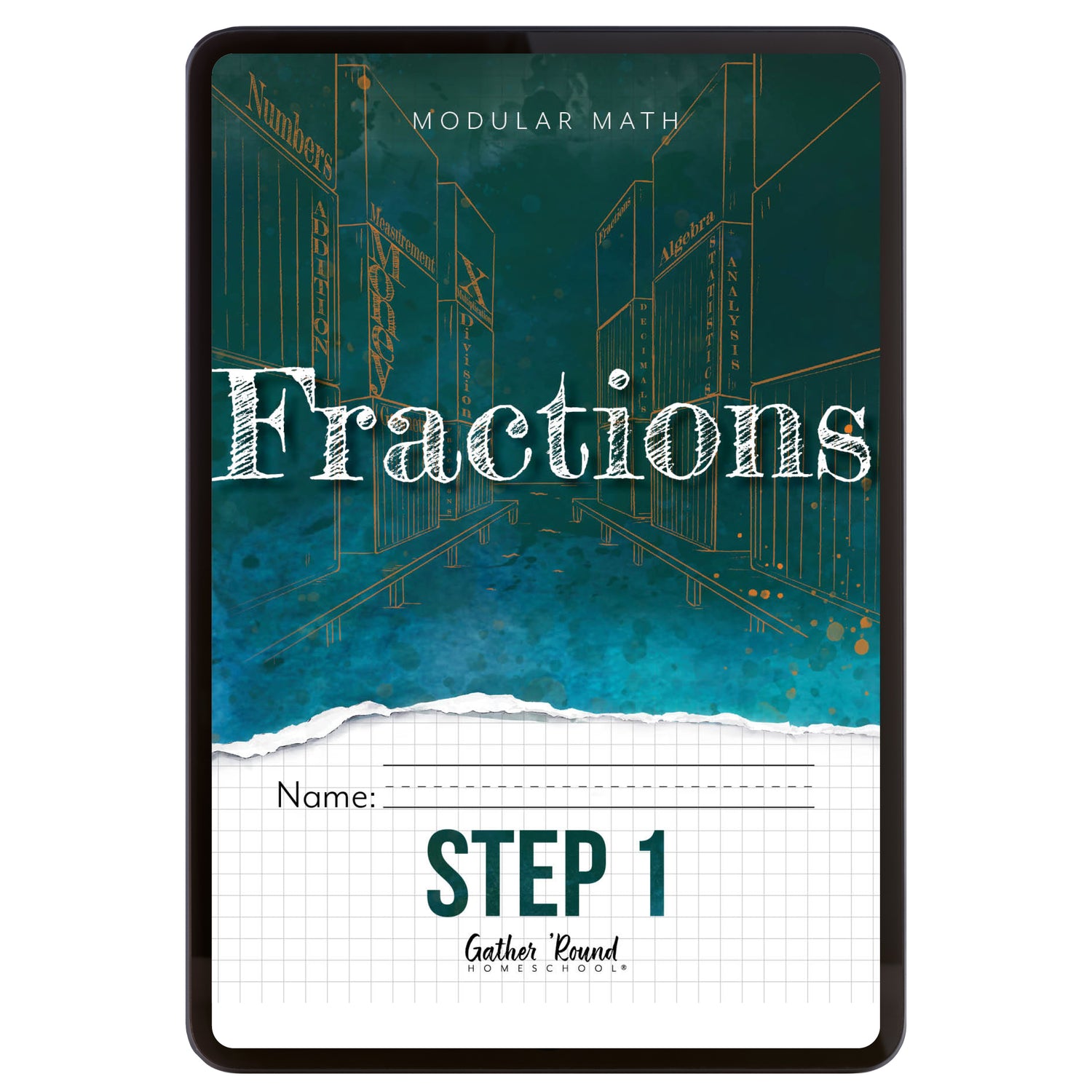 Digital book cover for Fractions Step 1