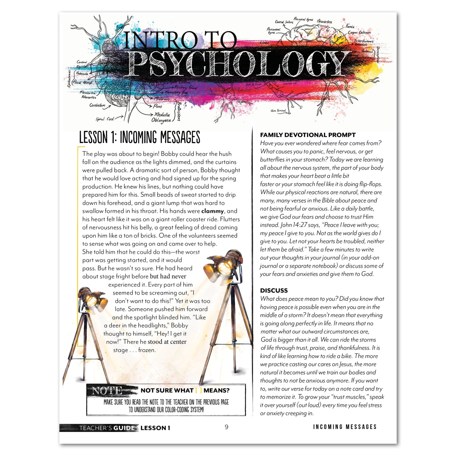 Psychology homeschool unit study digital teacher guide lesson one incoming messages