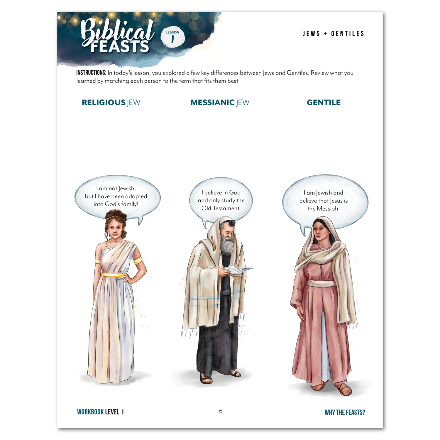 Biblical Feasts Homeschool Study Unit Digital Level 1 Student Workbook Daily Lesson 1