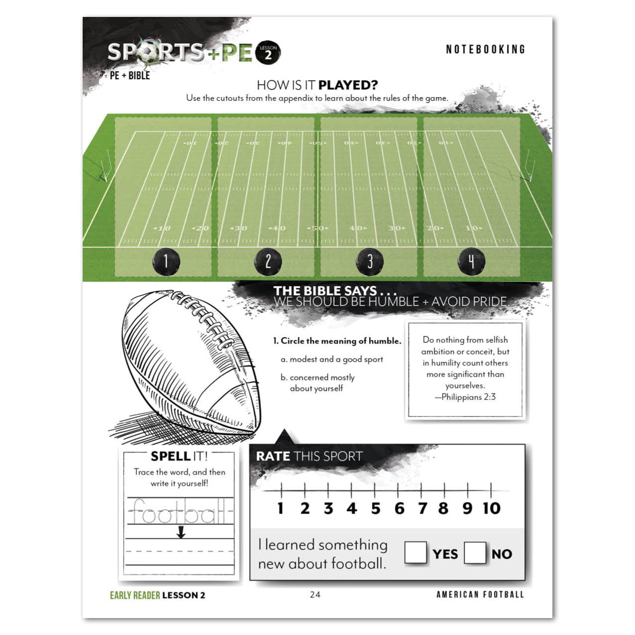 Sports + PE homeschool unit study digital student workbook Early Reader with Teacher's Guide bundle notebooking
