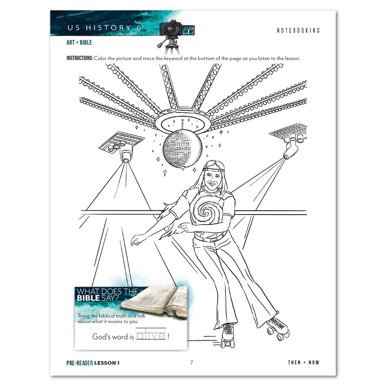 US History 6: History of Tomorrow Homeschool Unit Study Digital Pre-Reader Student Book Lesson 1 Notebooking