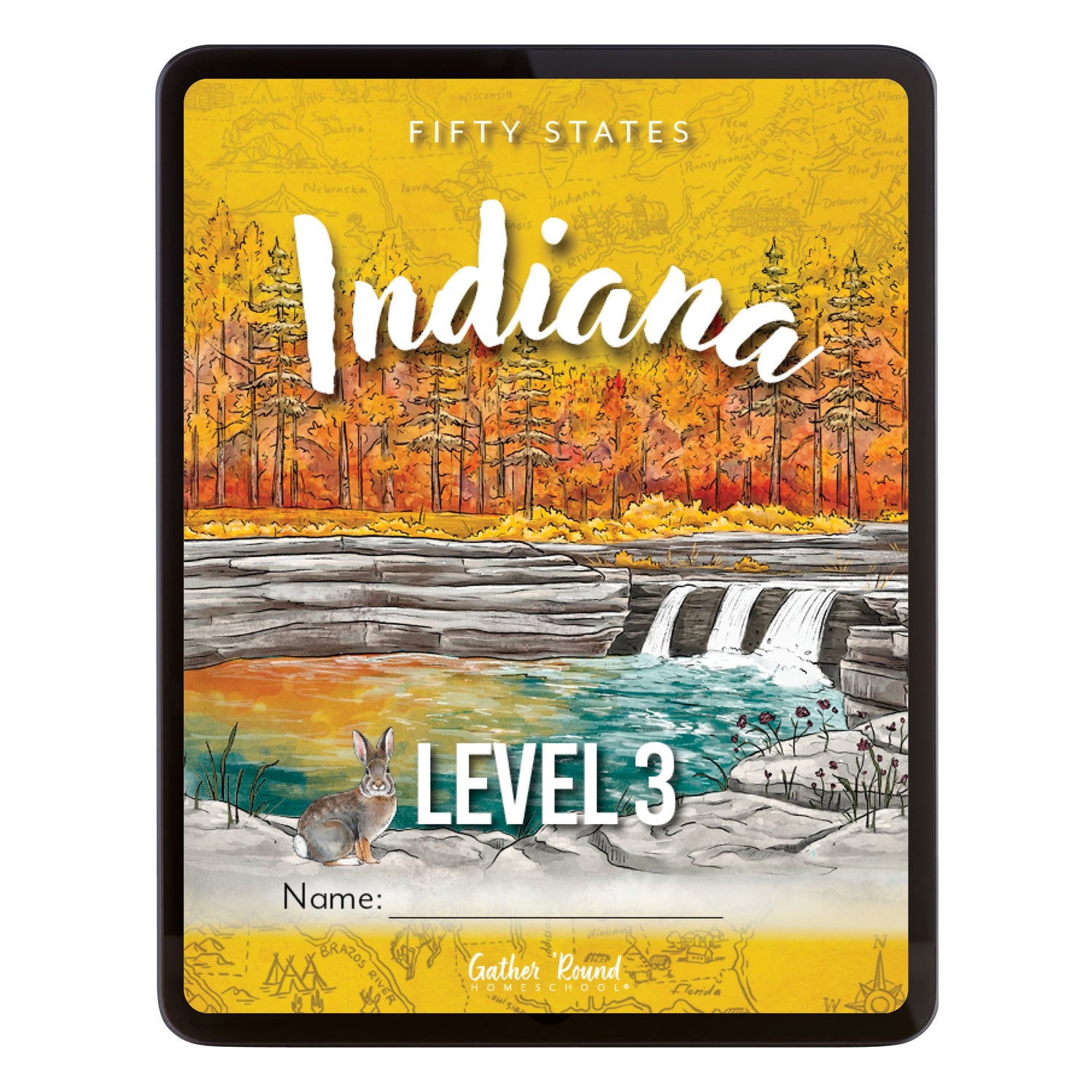 Indiana Fifty States Homeschool Unit Study Digital Student Book Level 3 Cover