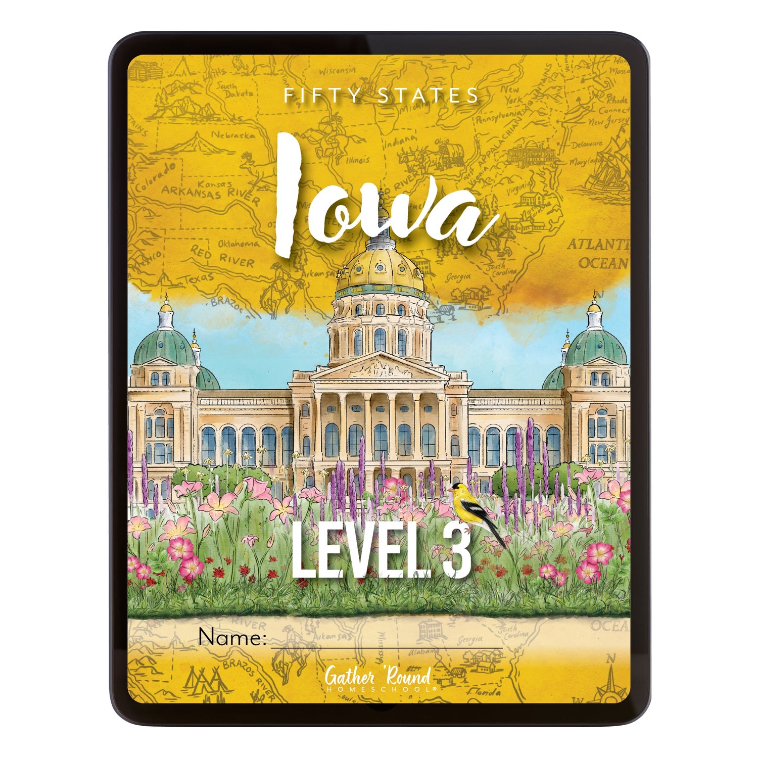 Iowa Fifty States Homeschool Unit Study Digital Student Book Level 3 Cover