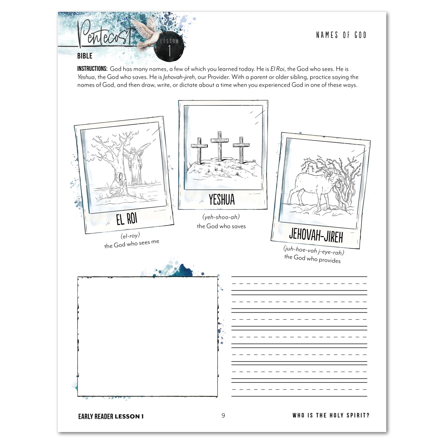 Pentecost Homeschool Unit Study Digital Early Reader Student Book Lesson 1 Names of God