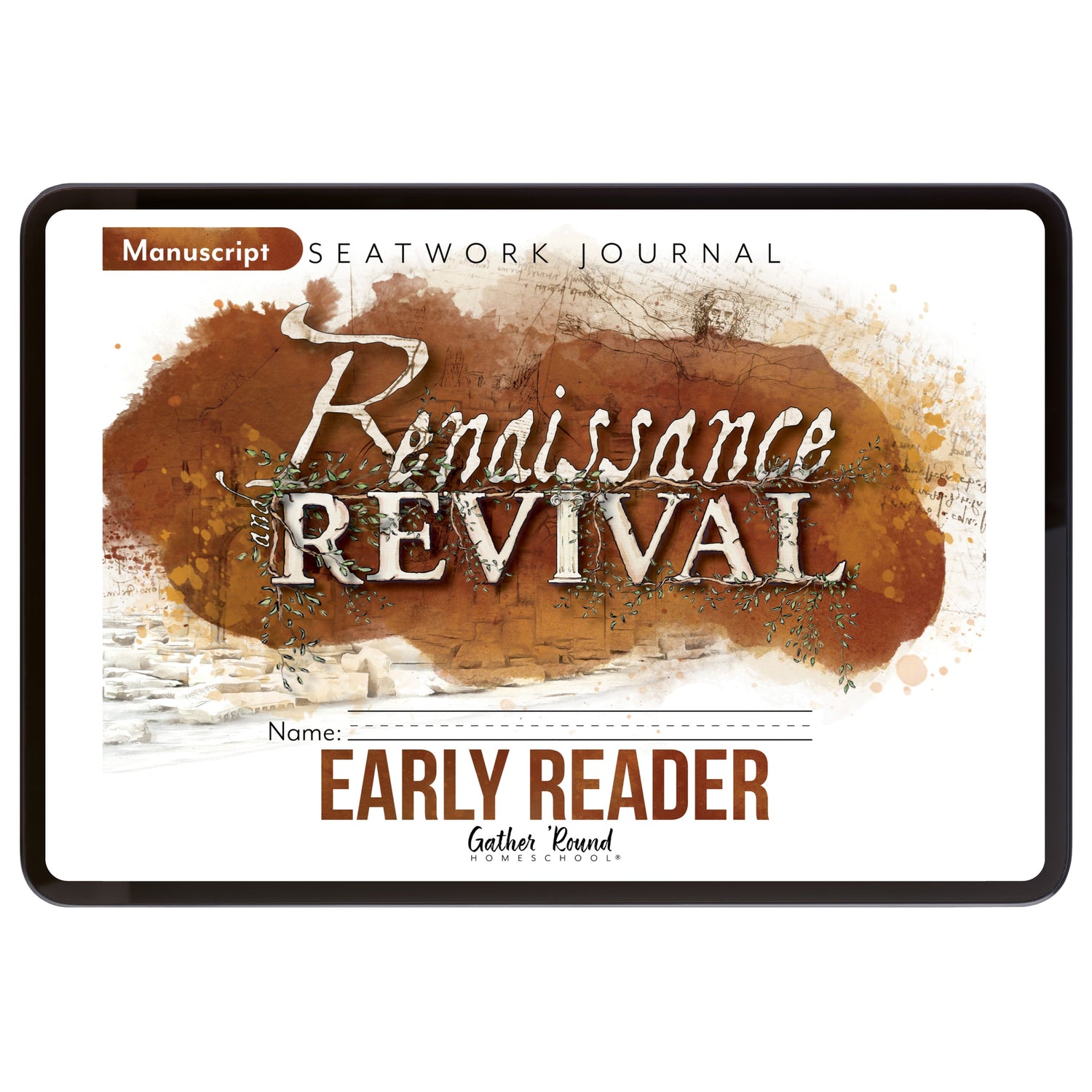Renaissance and Revival Homeschool Unit Study Digital Seatwork Journal Manuscript Early Reader