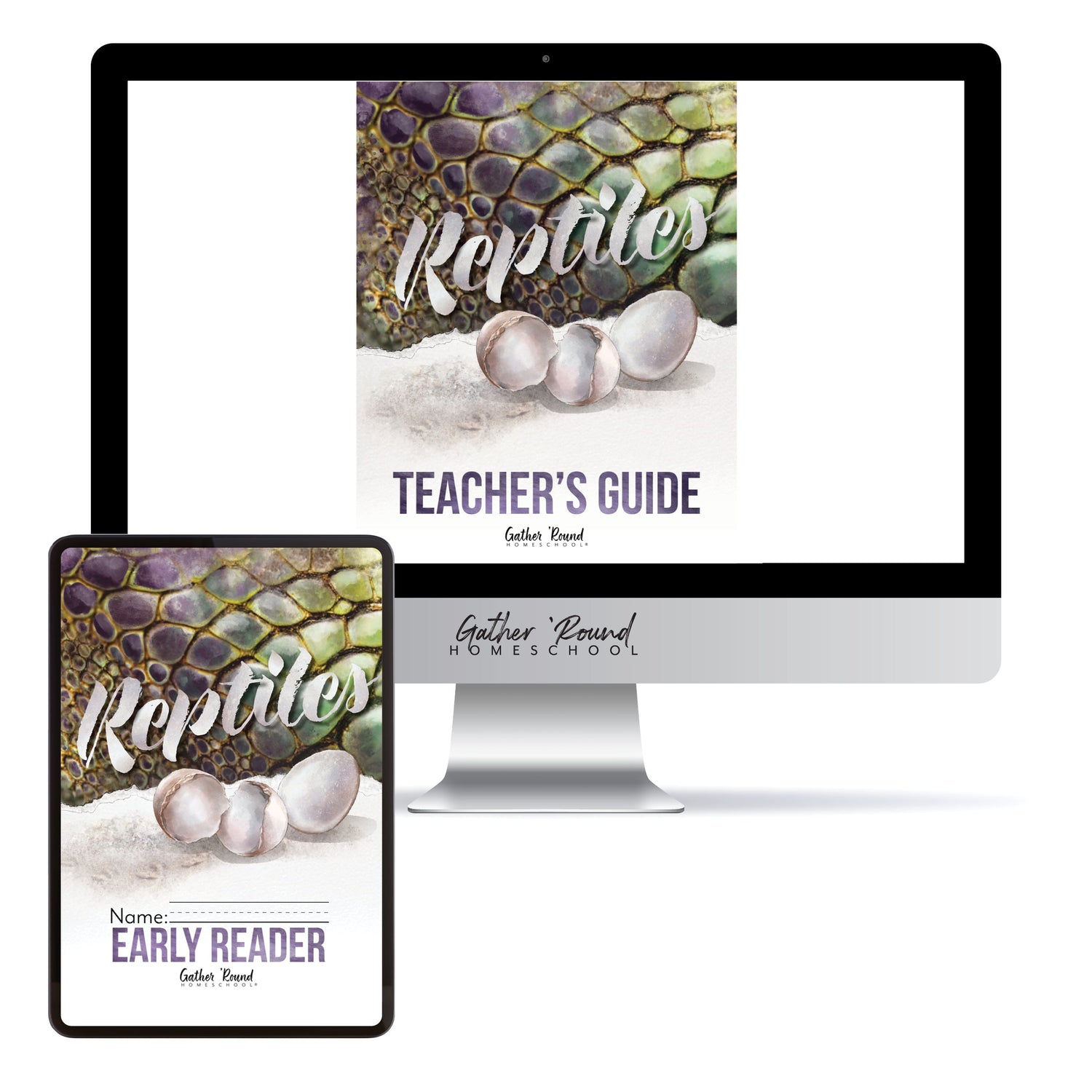 Reptiles homeschool unit study digital student workbook Early Reader and Teacher's Guide bundle