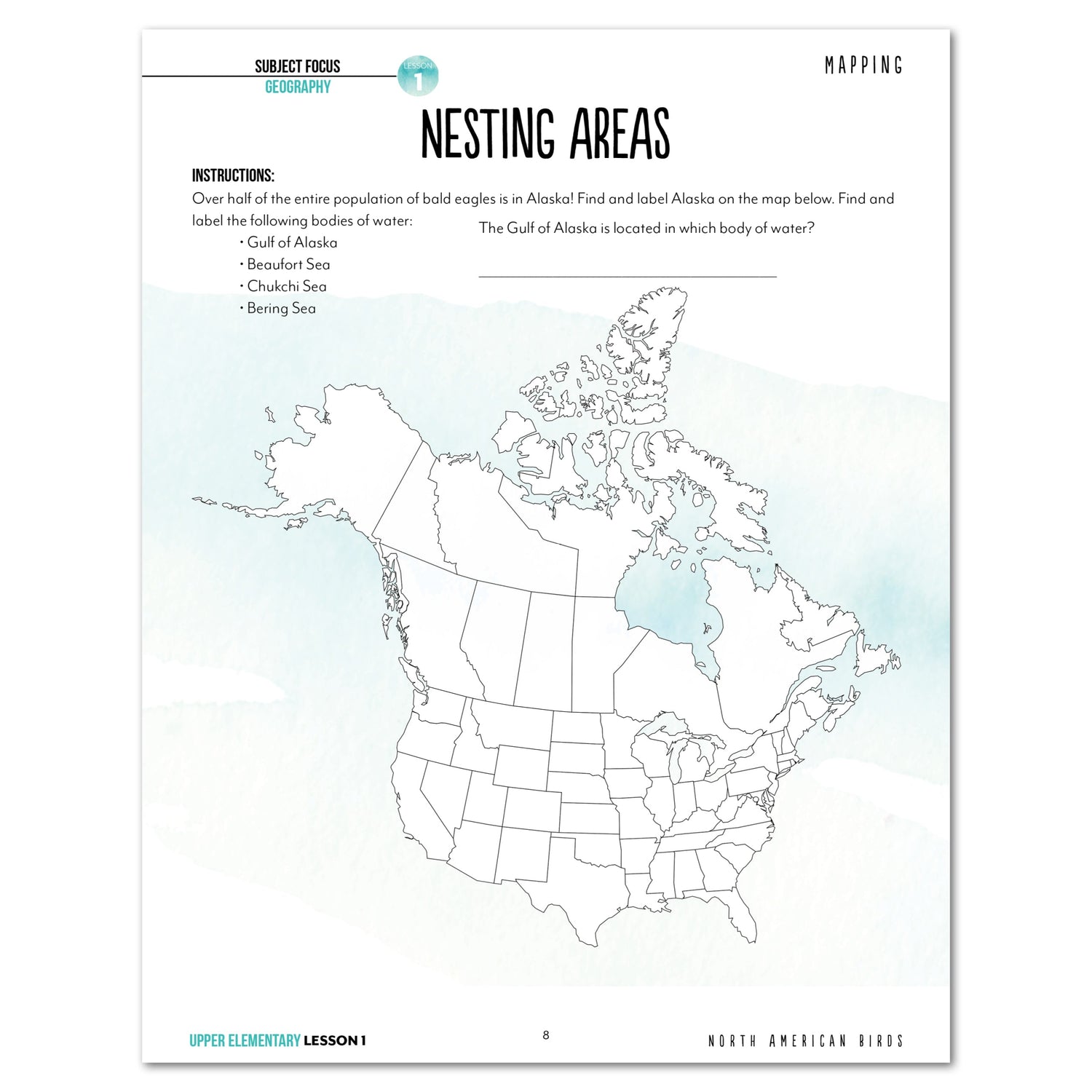 North America Birds part 1 homeschool unit study digital student workbook Upper Elementary with Teacher's Guide lesson one