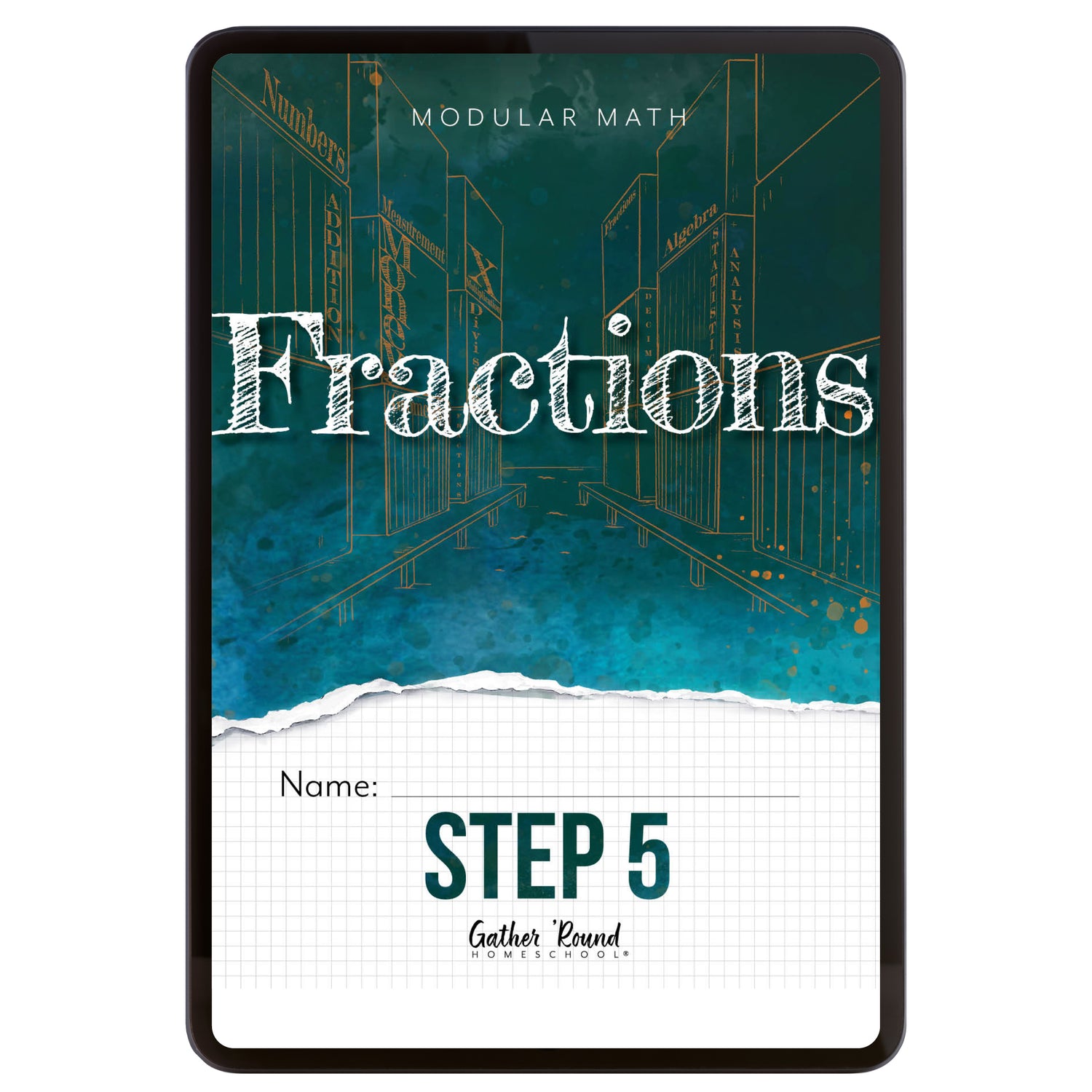 Digital book cover for Fractions Step 5