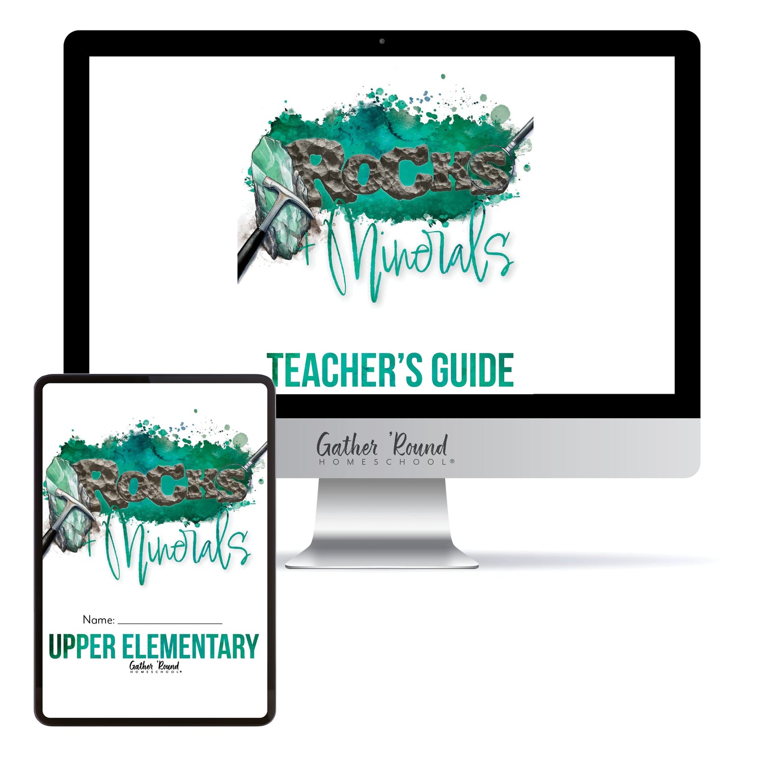 Rocks + Minerals homeschool unit study digital Upper Elementary with Teacher's Guide bundle