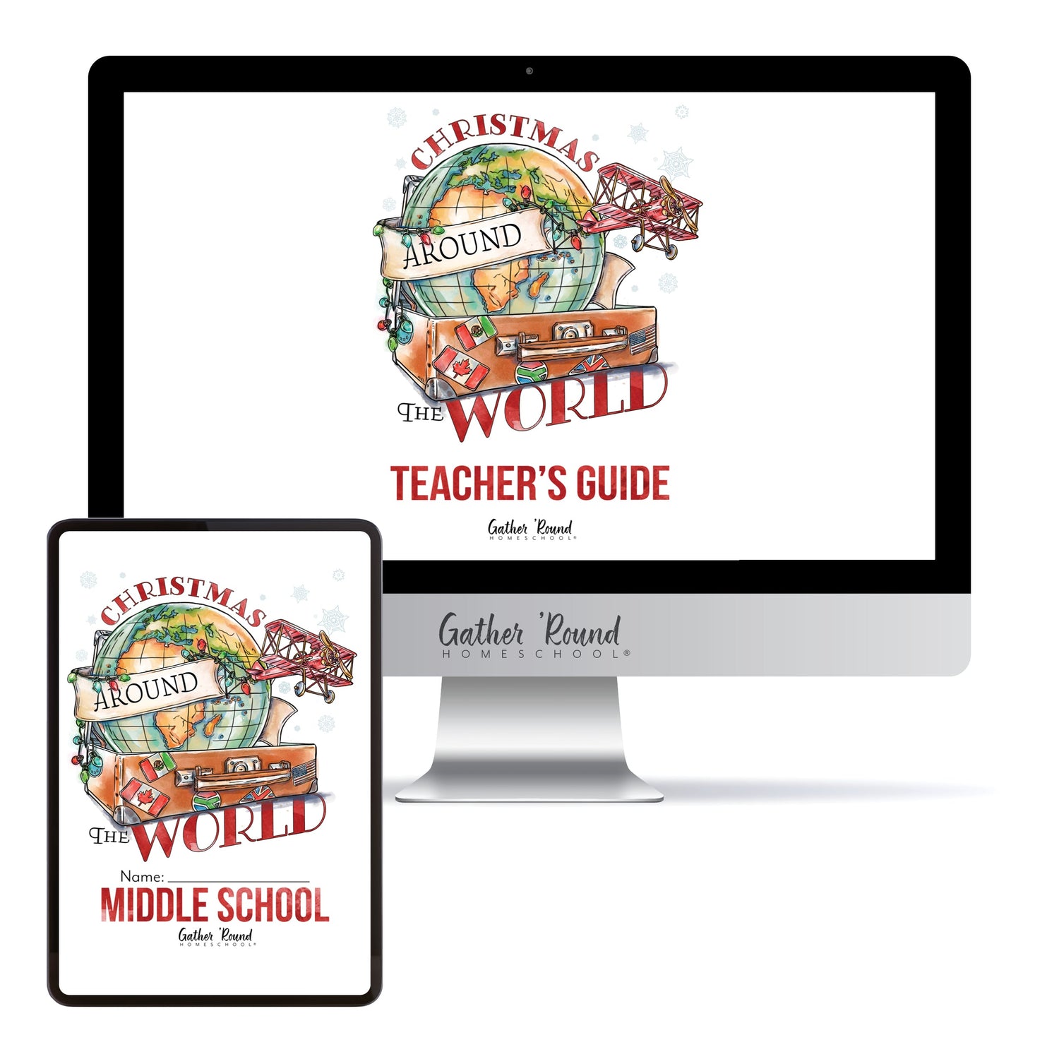 Christmas Around the World Homeschool Unit Study Digital Bundle Teacher's Guide and Middle School Student Book