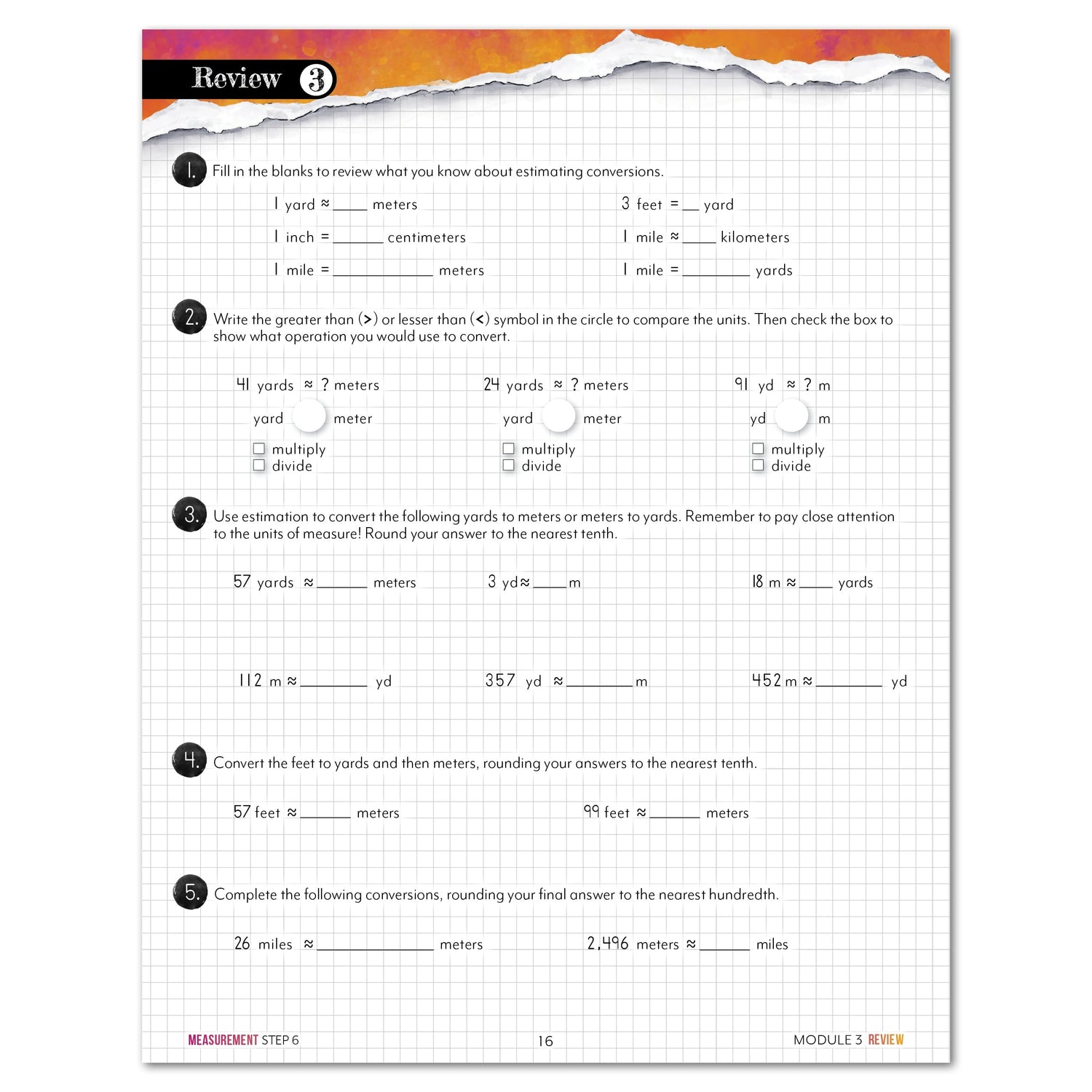 Measurement Step 6 modular math homeschool printed book module 3 review