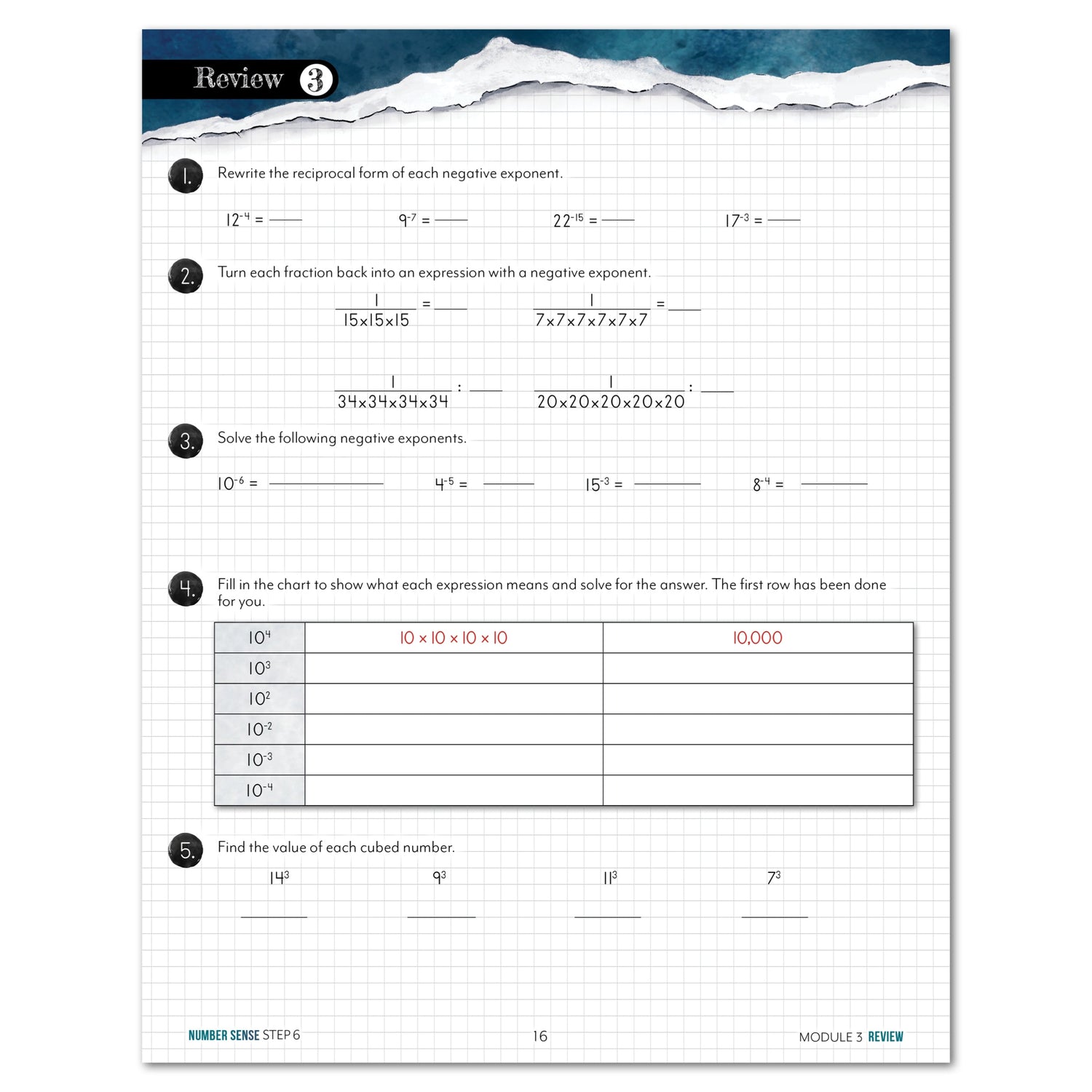 Number Sense Modular Math Step 6 printed book module 3 review