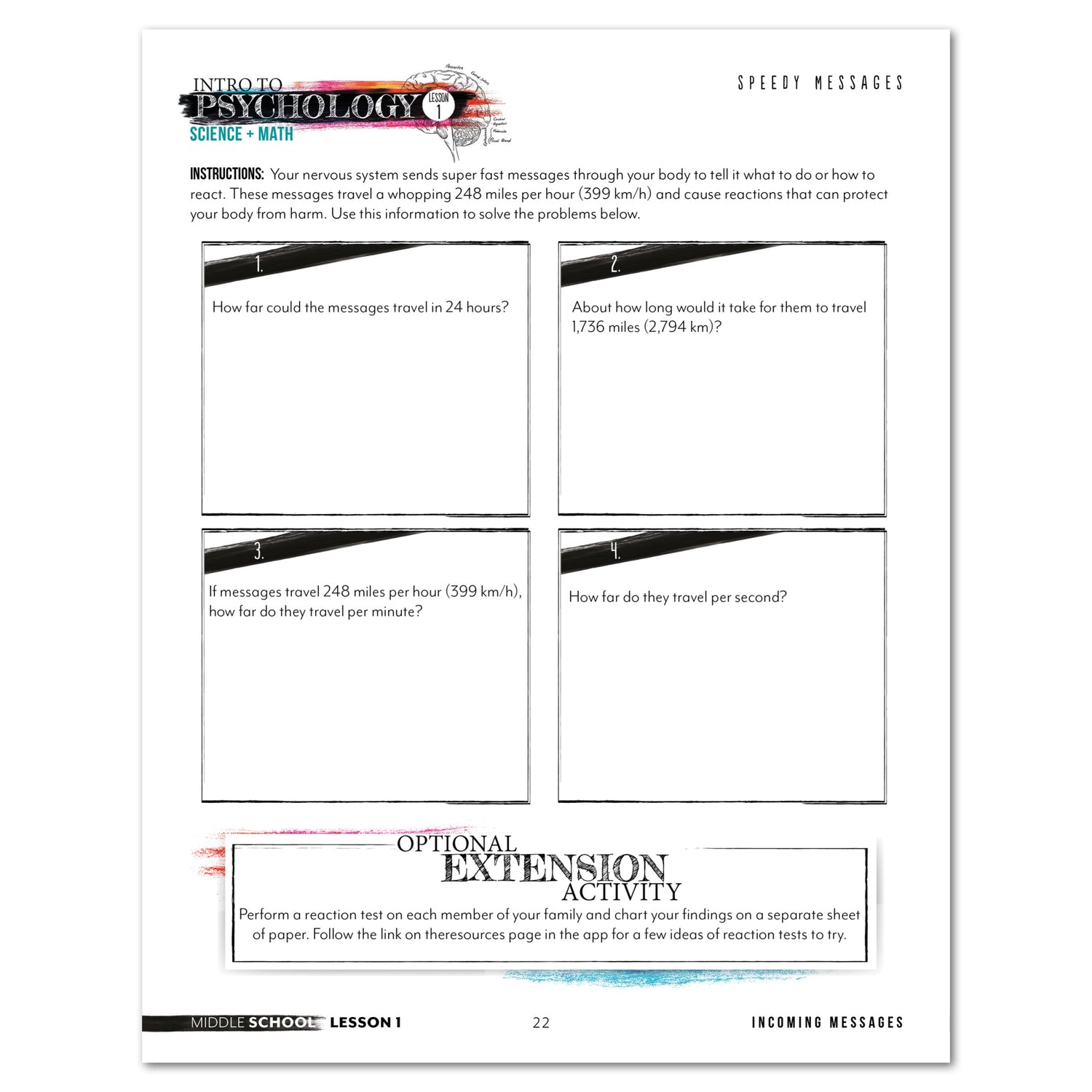 Psychology homeschool unit study digital student workbook in middle school with teacher's guide bundle speedy messages workshseet