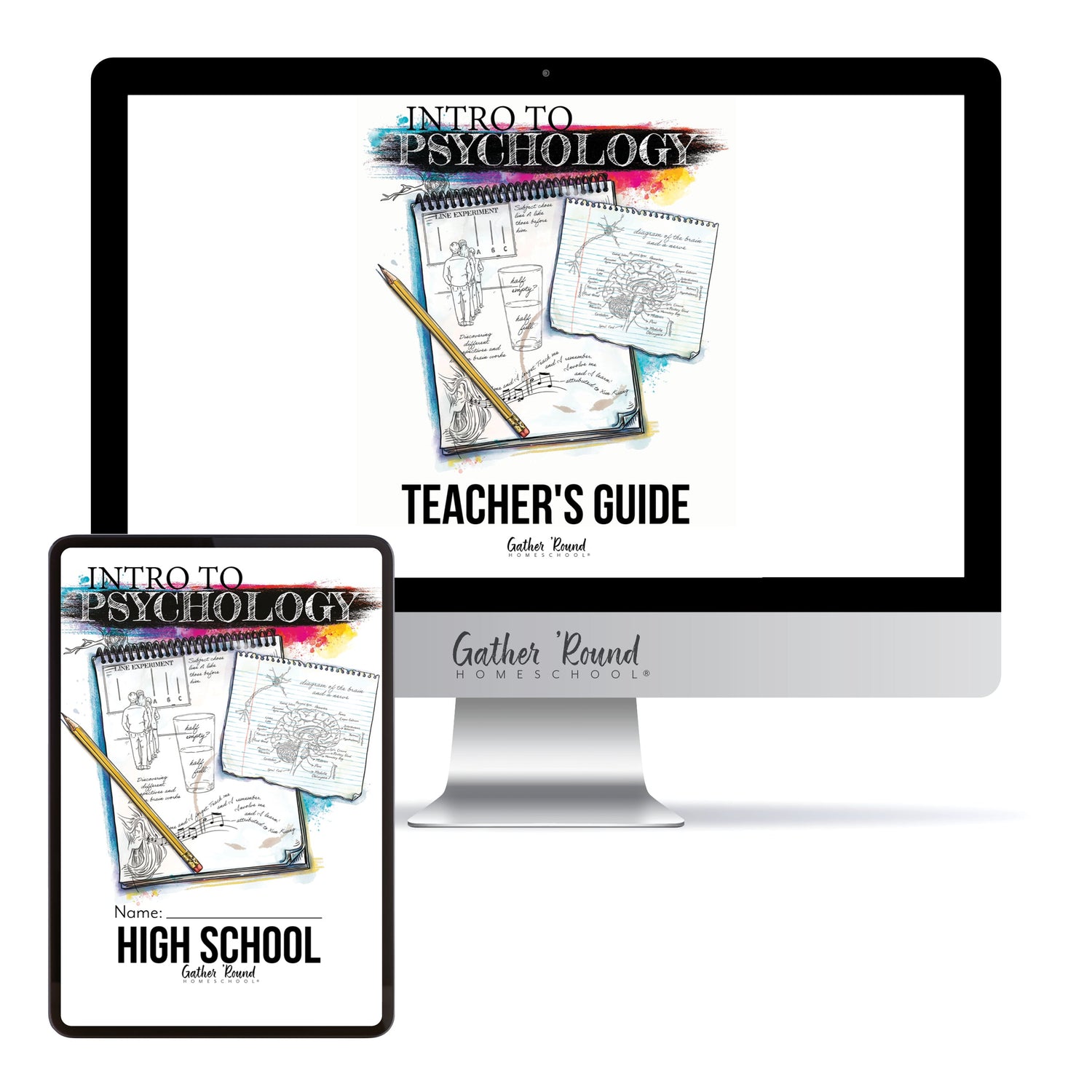 Psychology homeschool unit study digital student workbook in high school with teacher's guide bundle
