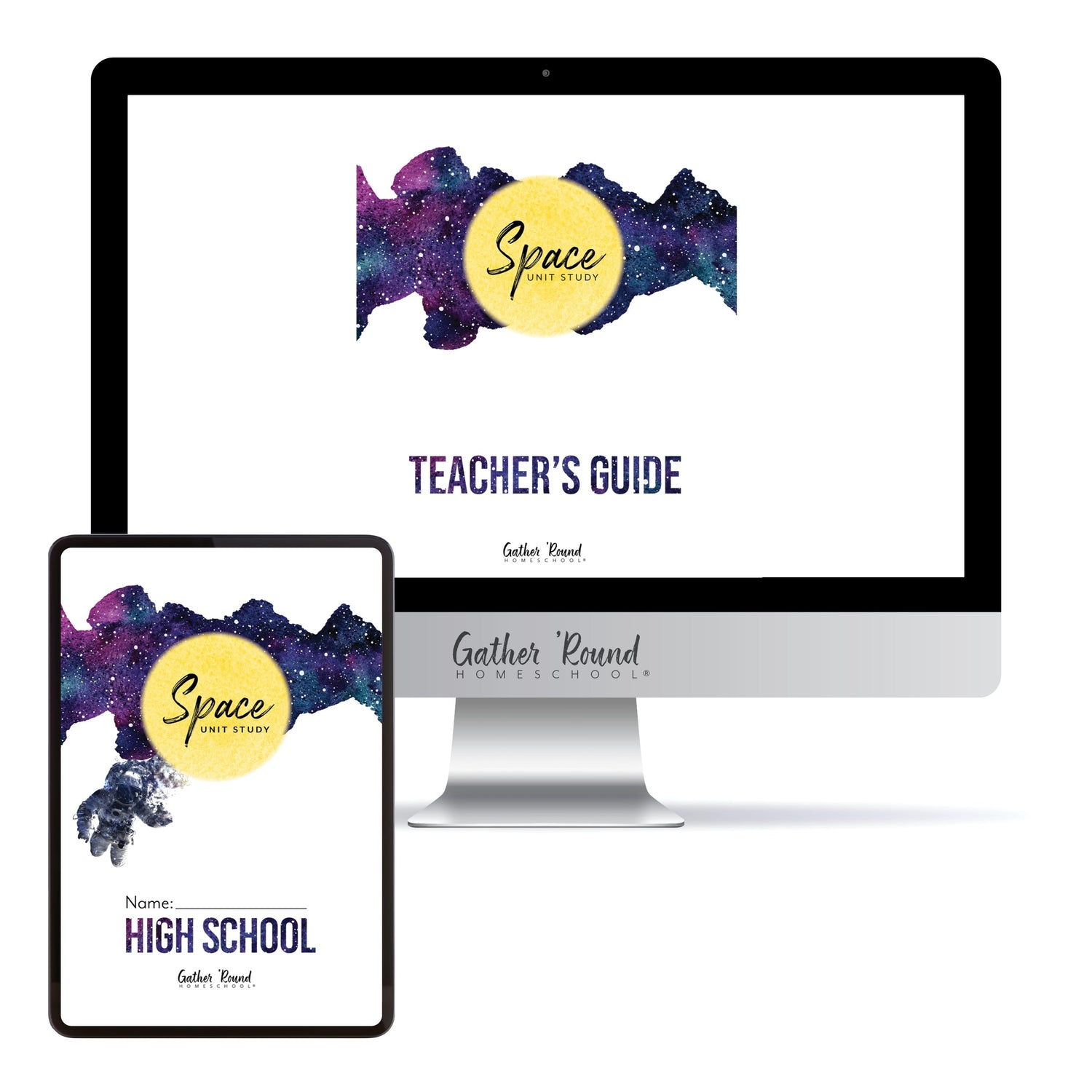 Space homeschool unit study digital student workbook in High School with Teacher's Guide bundle