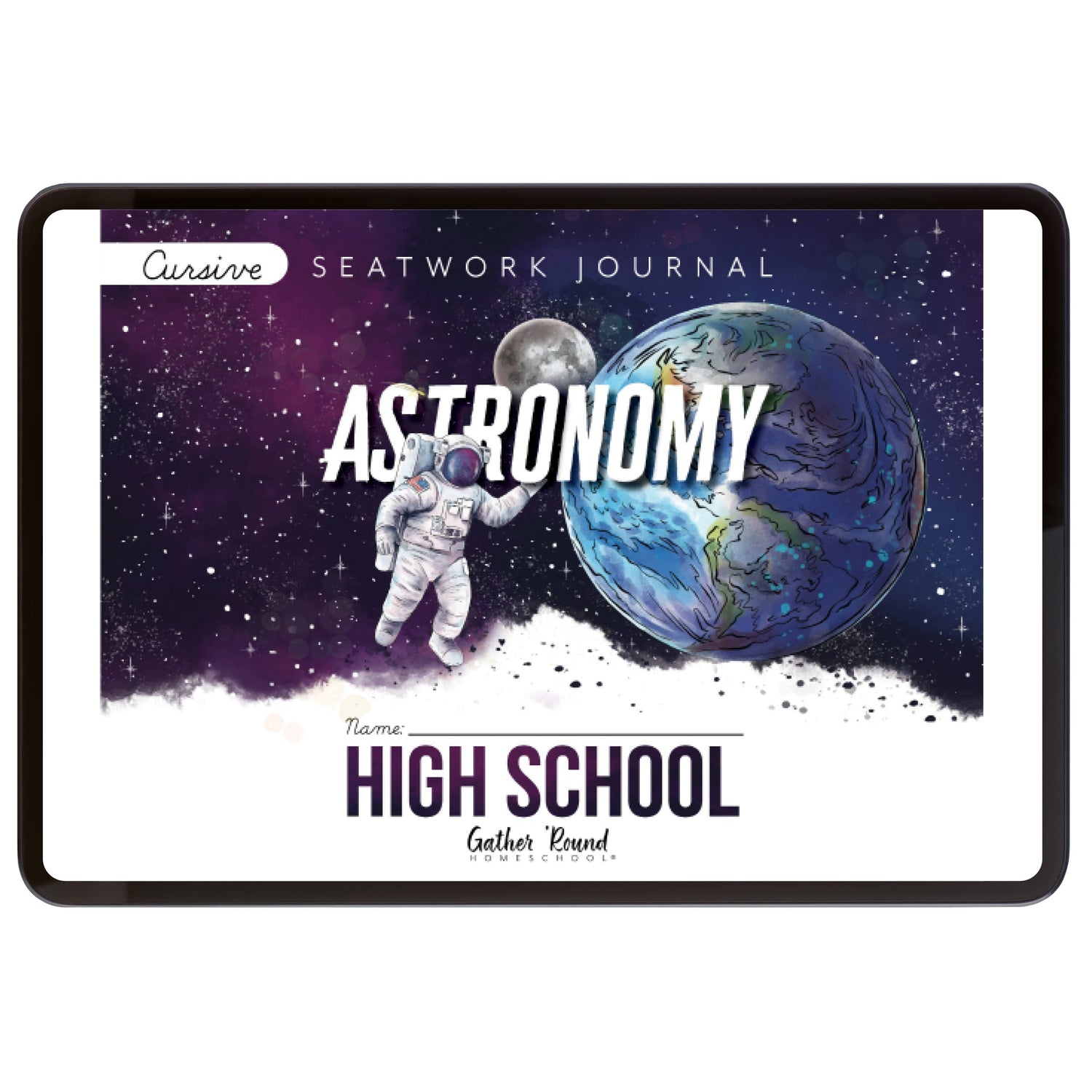 Astronomy Homeschool Unit Study Digital Seatwork Journal Cursive High School