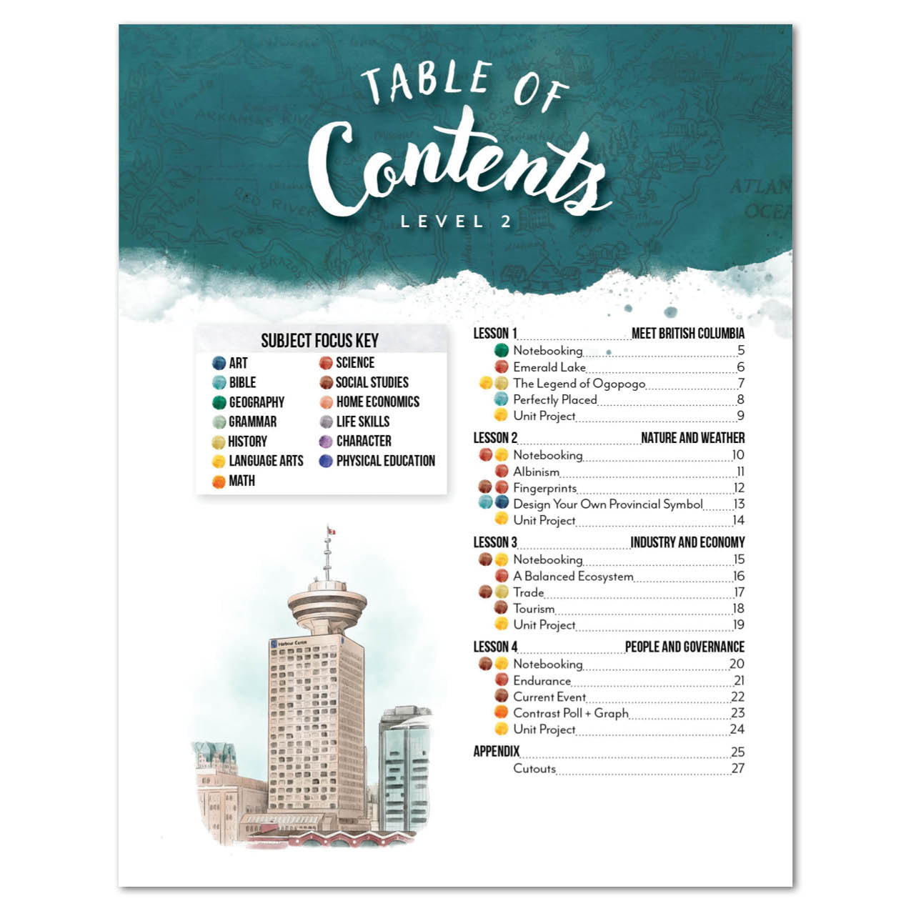 British Columbia Homeschool Unit Study Level 2 Table of Contents