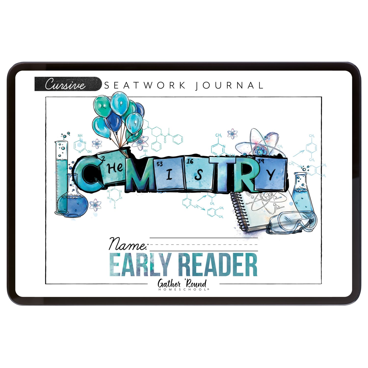 Chemistry Homeschool Unit Study Digital Seatwork Journal Cursive Early Reader