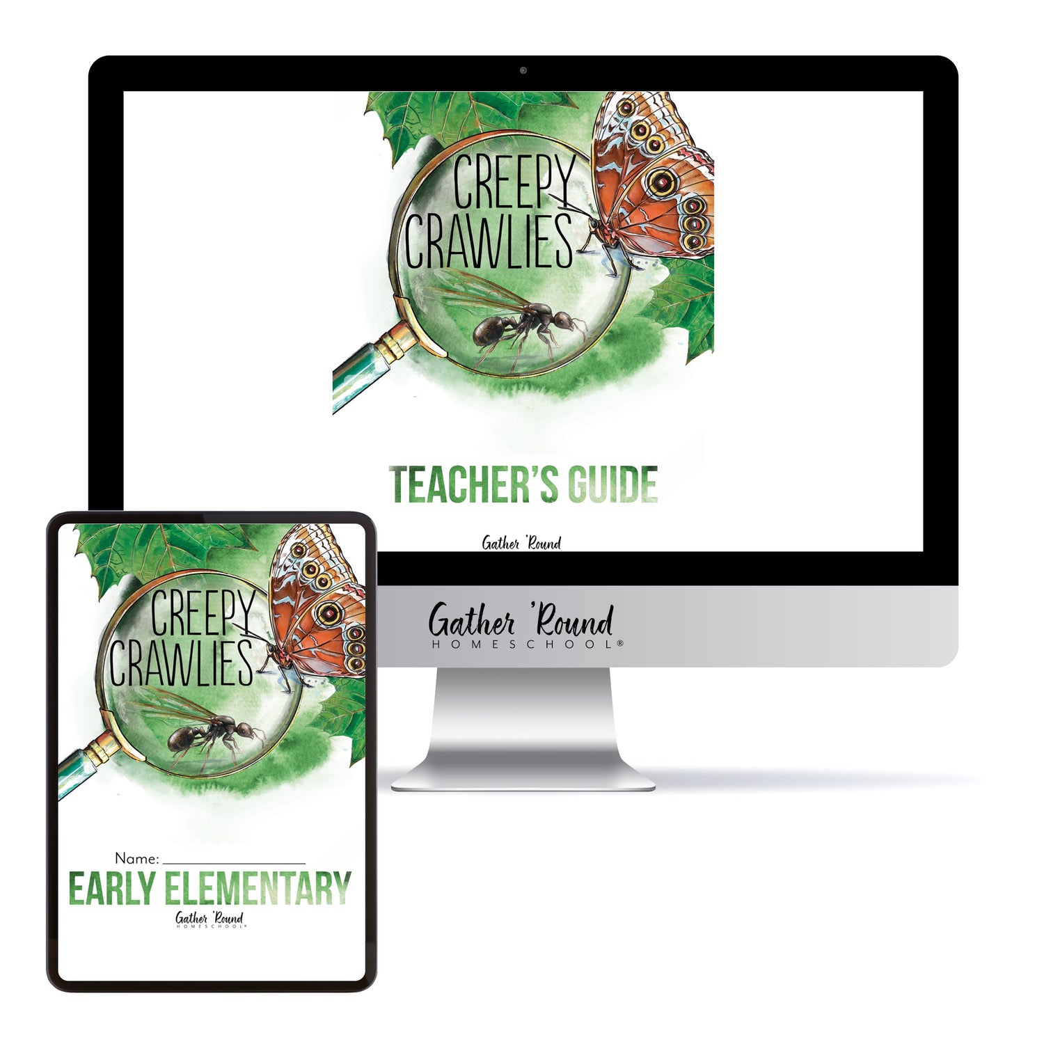 Creepy Crawlies Homeschool Unit Study Digital Bundle Teacher's Guide and Early Elementary Student Book