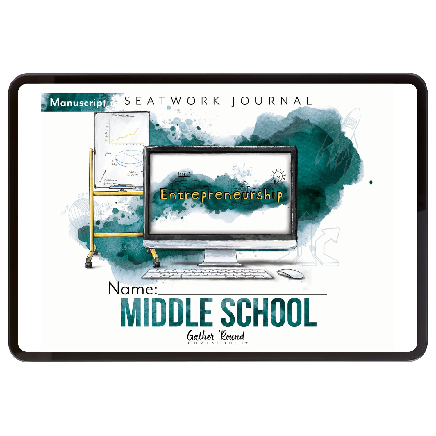 Entrepreneurship Homeschool Unit Study Digital Seatwork Journal Manuscript Middle School