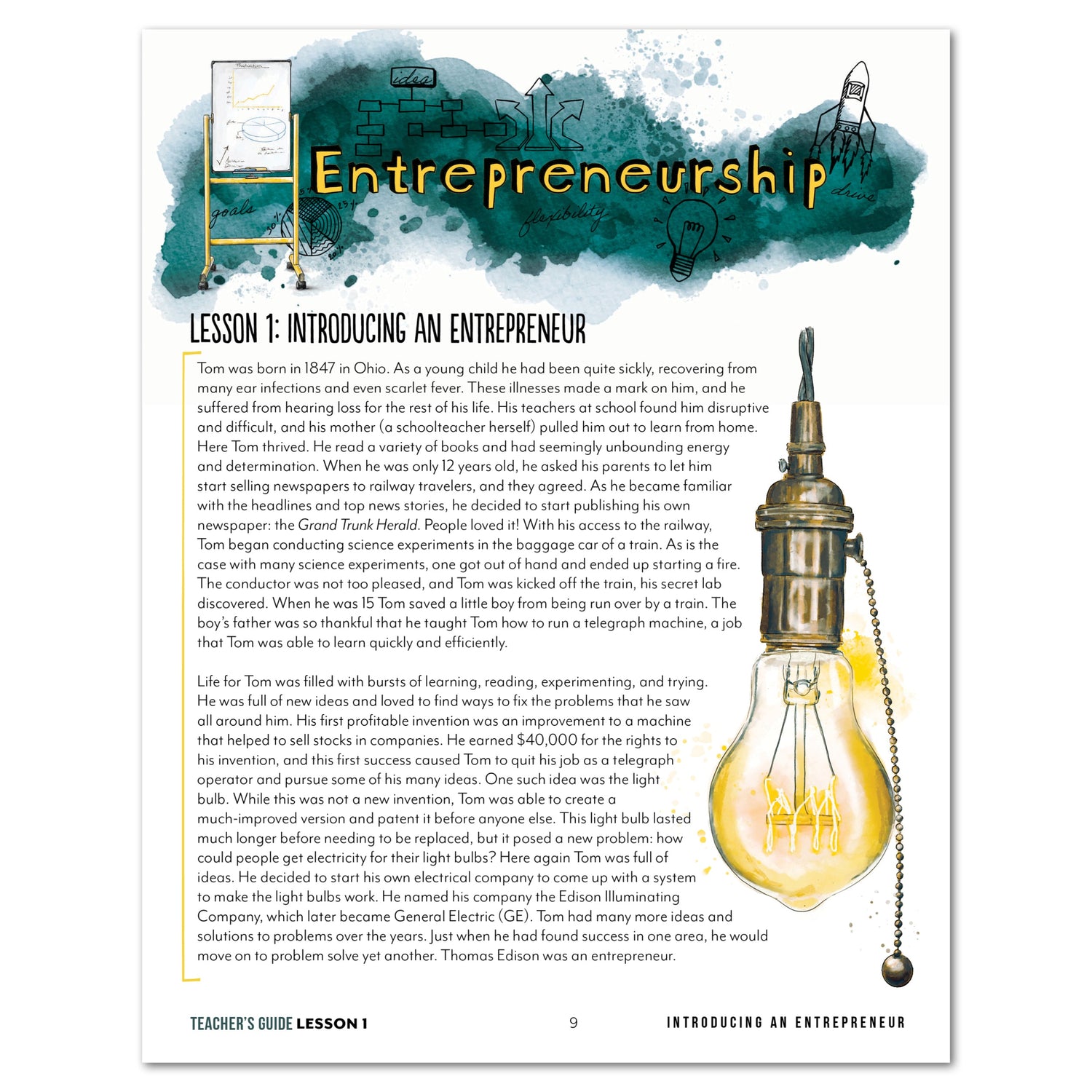 Entrepreneurship Homeschool Unit Study Digital Teacher's Guide Lesson 1 Introducing an entrepreneur Part 1