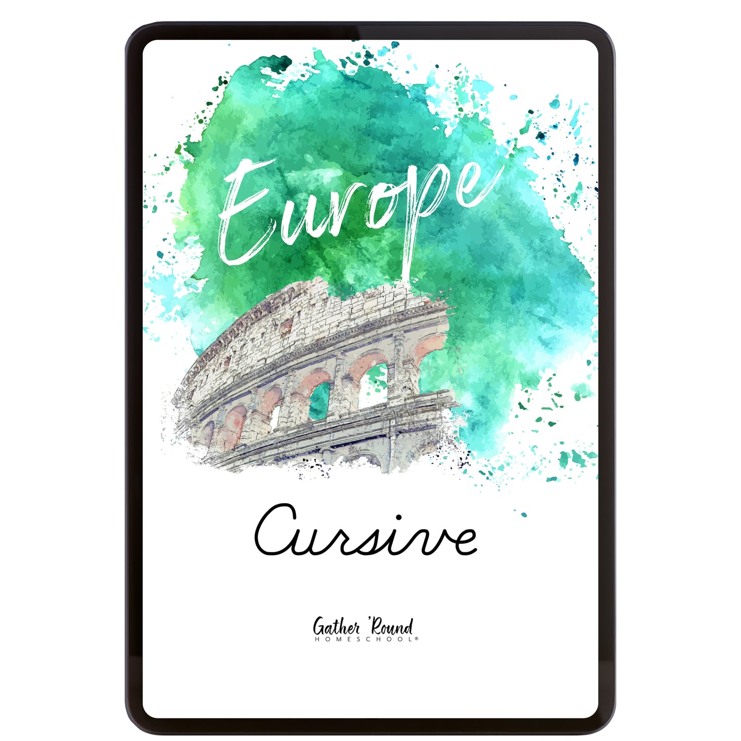 Europe homeschool unit study digital cursive student workbook