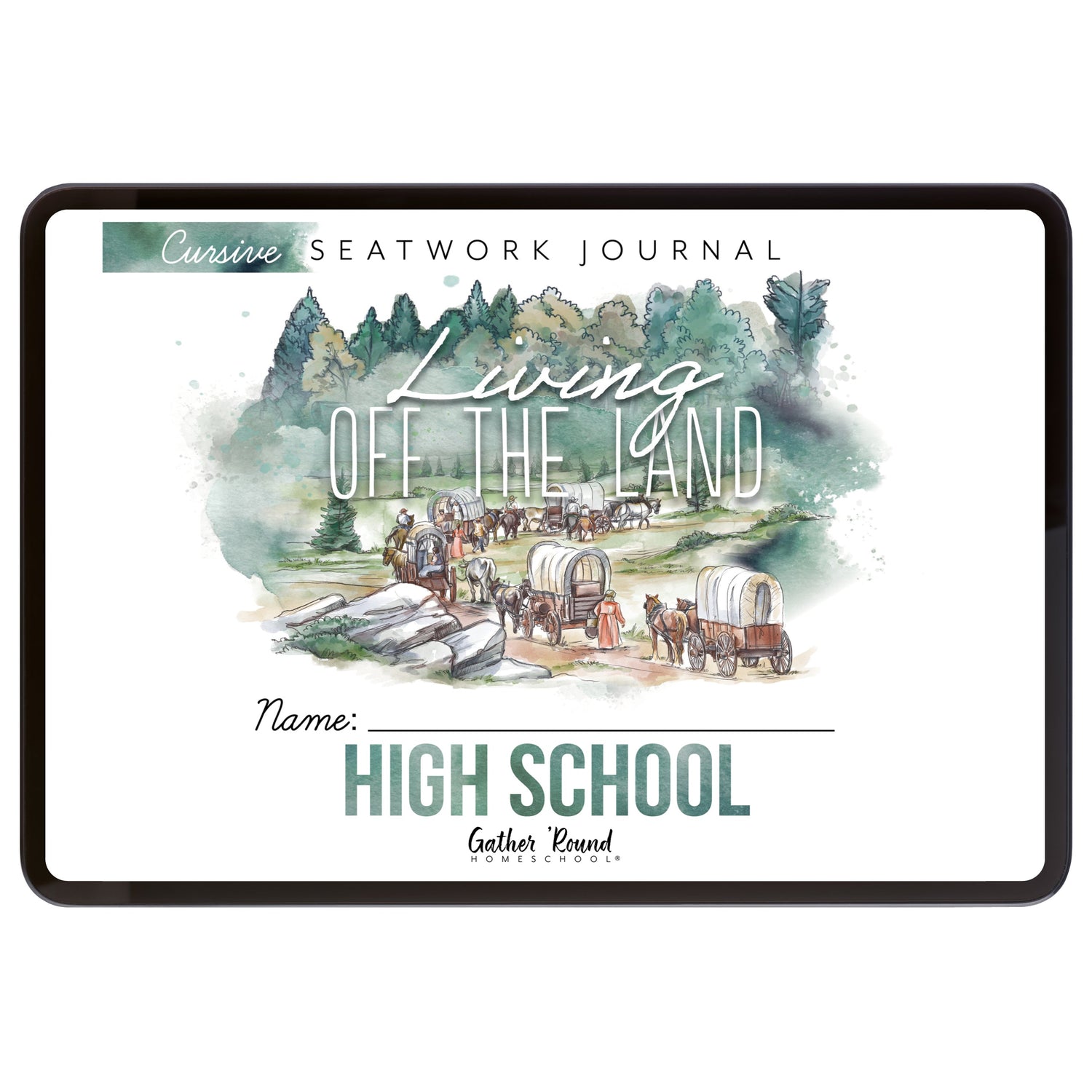 Living Off the Land homeschool unit seatwork journal digital High School student notebook in cursive