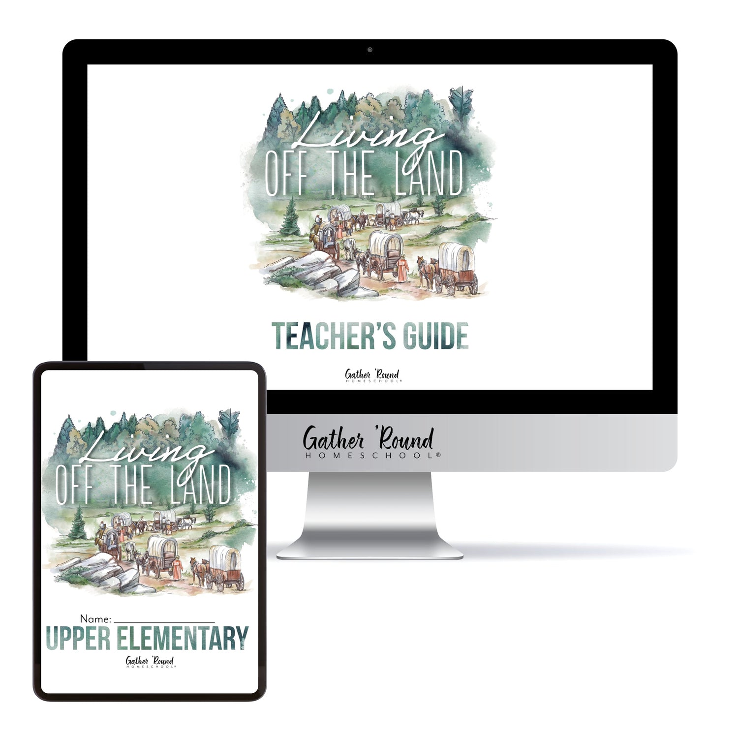 Living Off the Land homeschool unit study digital upper elementary student notebook and teacher's bundle