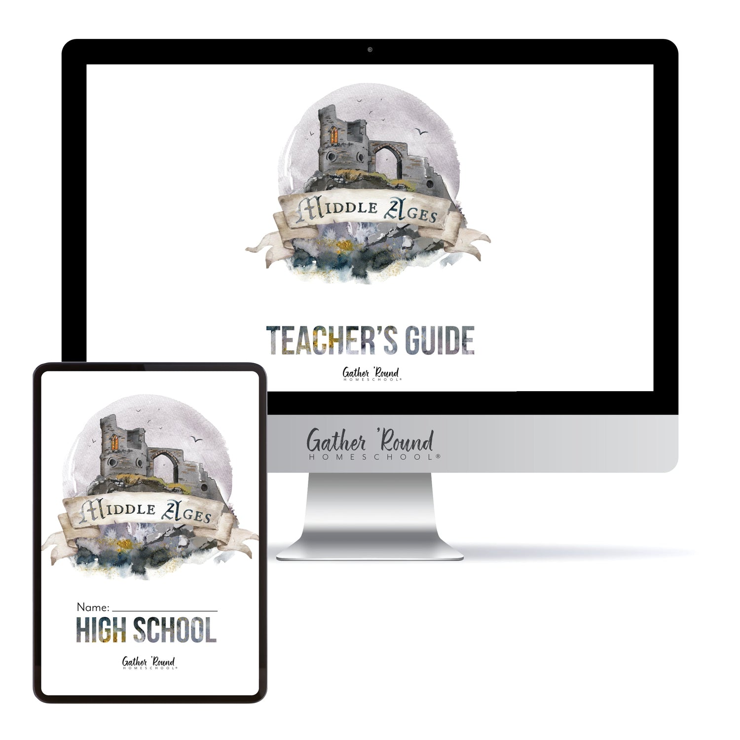 Middle Ages homeschool unit study digital student workbook in high school with teacher's guide bundle