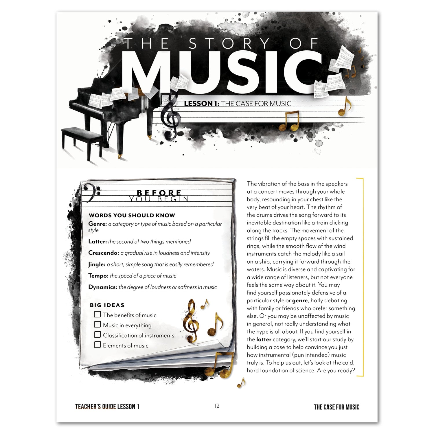 Music homeschool unit study digital teacher guide lesson one part one