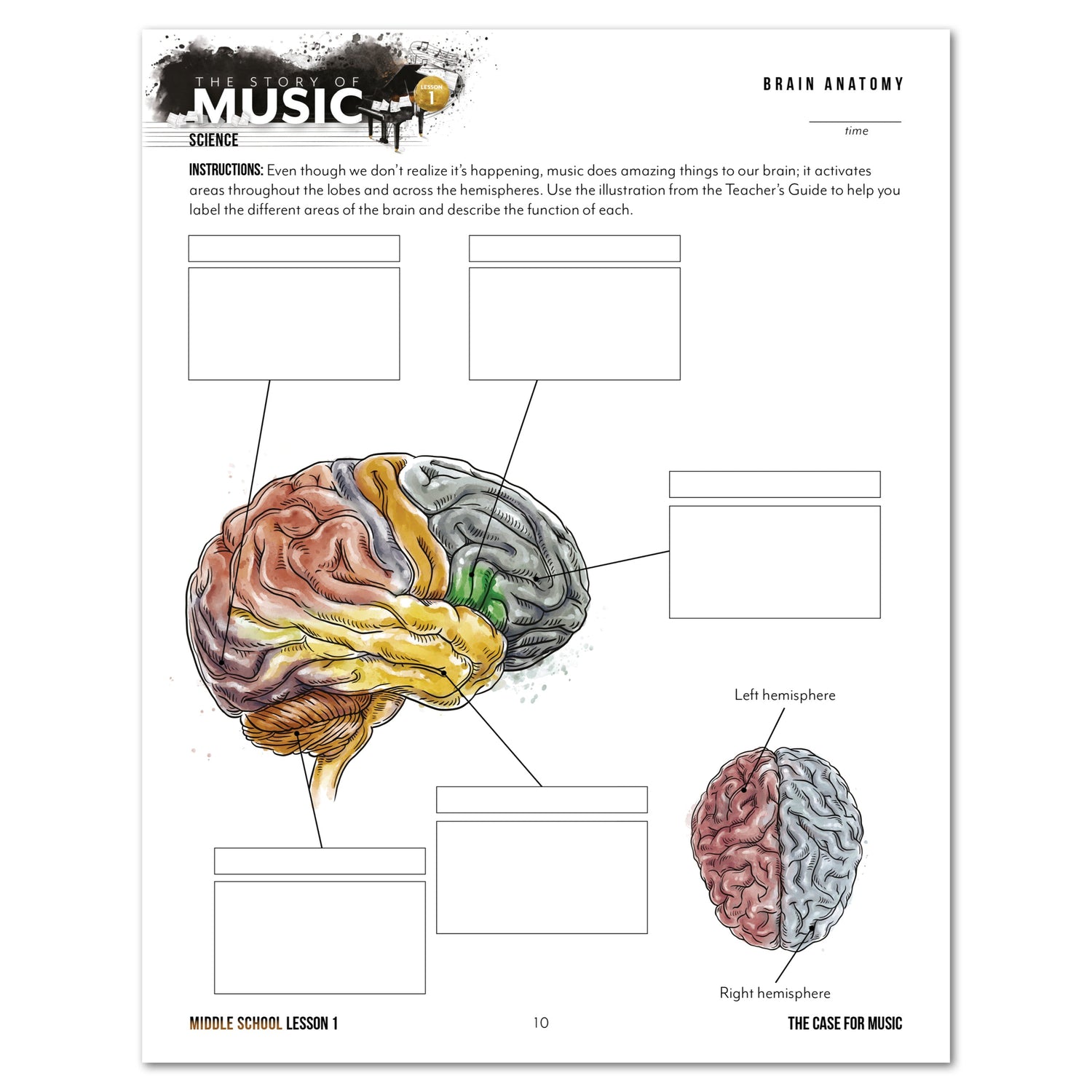 Music homeschool unit study digital student workbook for Middle school with Teacher's Guide bundle lesson one
