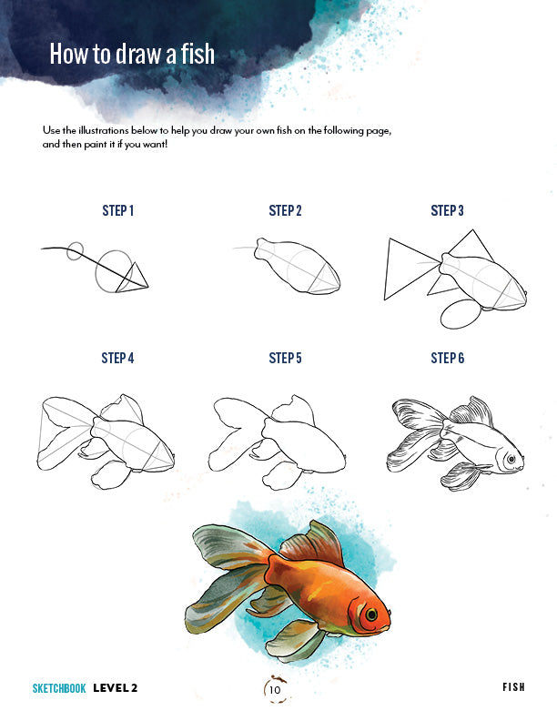 Pets homeschool unit study digital level two sketchbook how to draw a fish