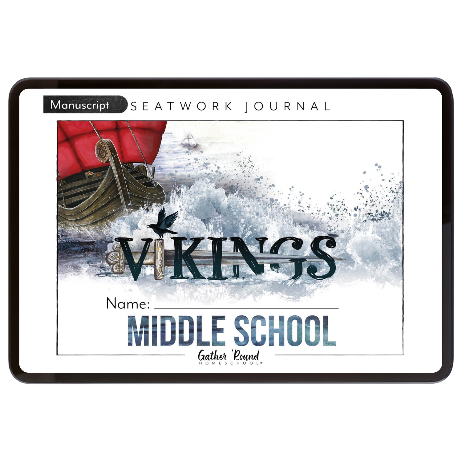 Vikings Homeschool Unit Study Digital Seatwork Journal Manuscript Middle School