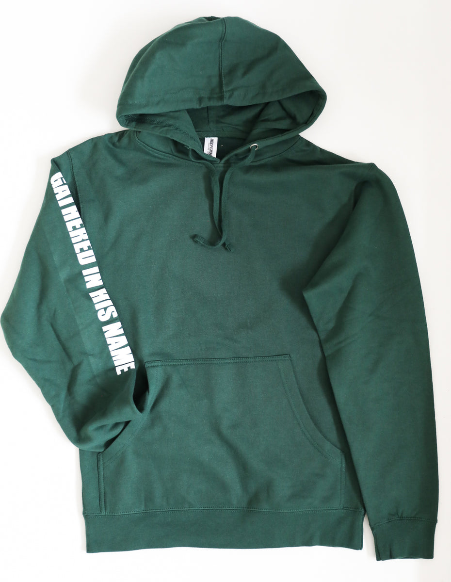 Gathered In His Name Hoodie (Alpine Green) – Gather 'Round