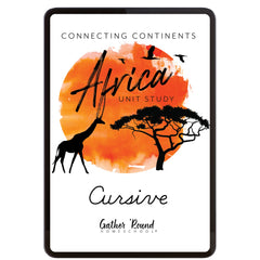 Africa homeschool unit study Digital Cursive Book Cover