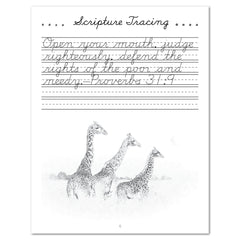 Africa homeschool unit study Digital Cursive Book Scripture Tracing