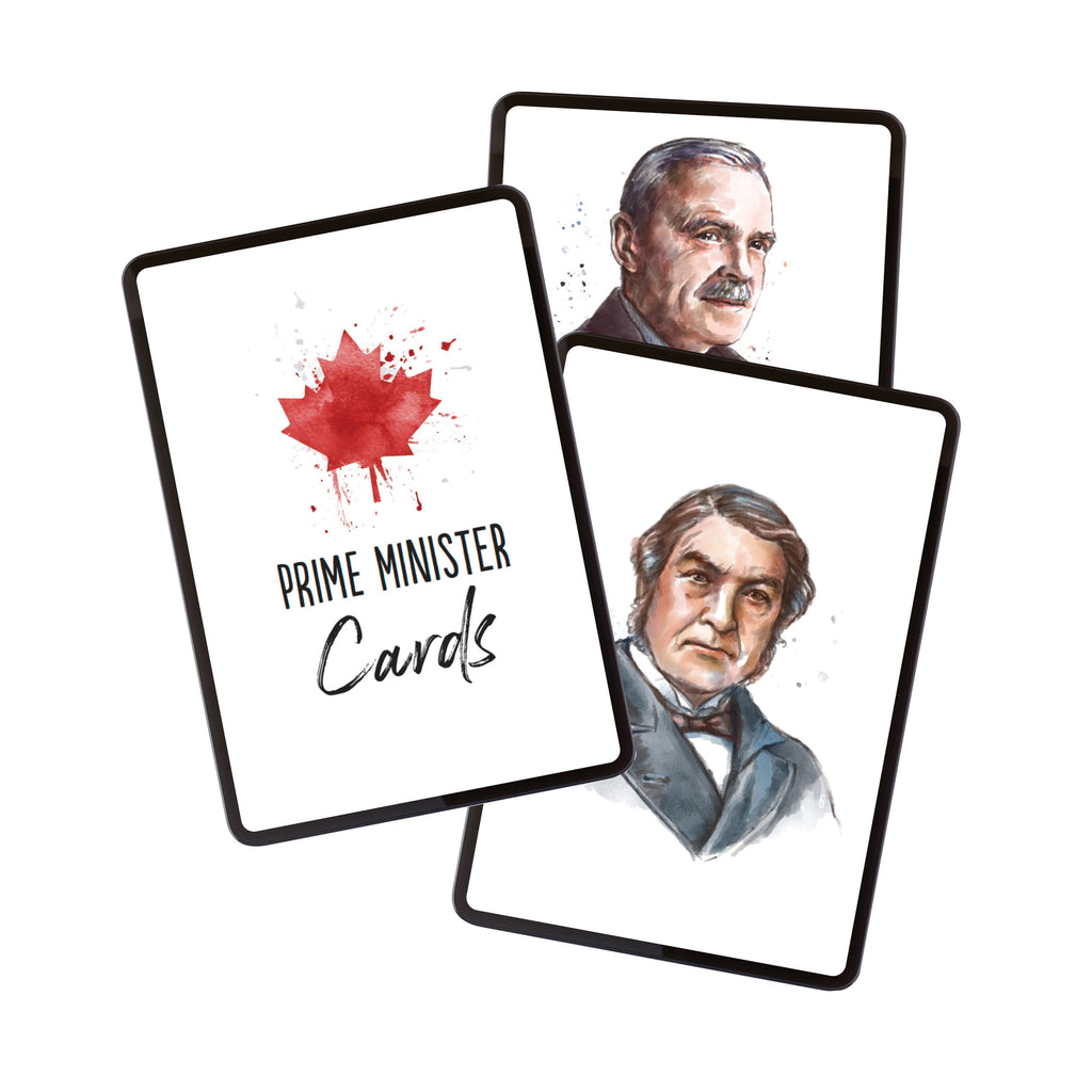 Canadian Government Homeschool Unit Study Digital Prime Minitser Flash Cards