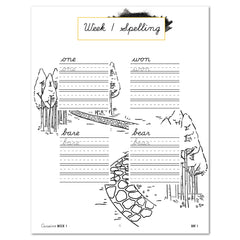 Careers + Trades Homeschool Unit Study Digital Cursive Book Week 1 Spelling