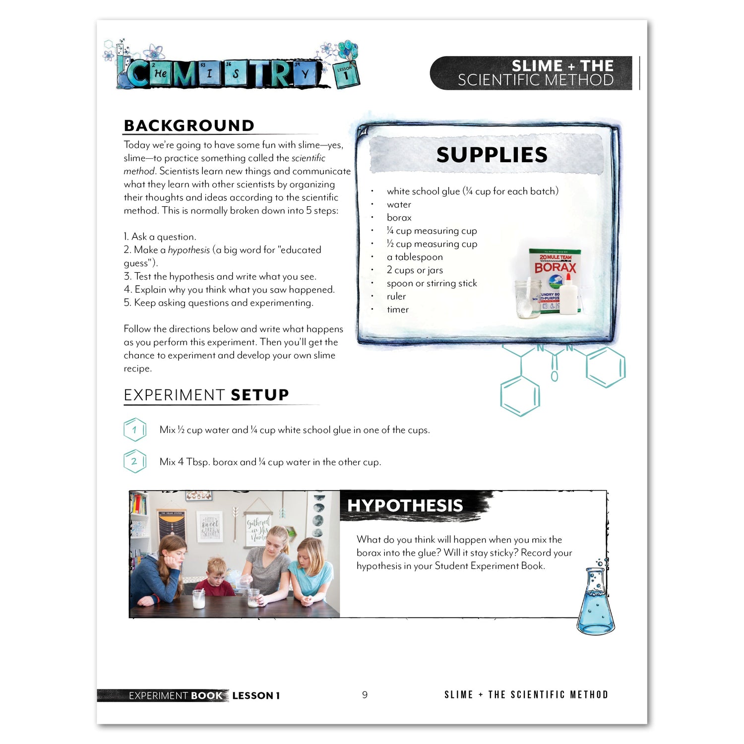 Chemistry Homeschool Unit Study Digital Experiment Book Lesson 1 Slime and the Scientific Method Part 1