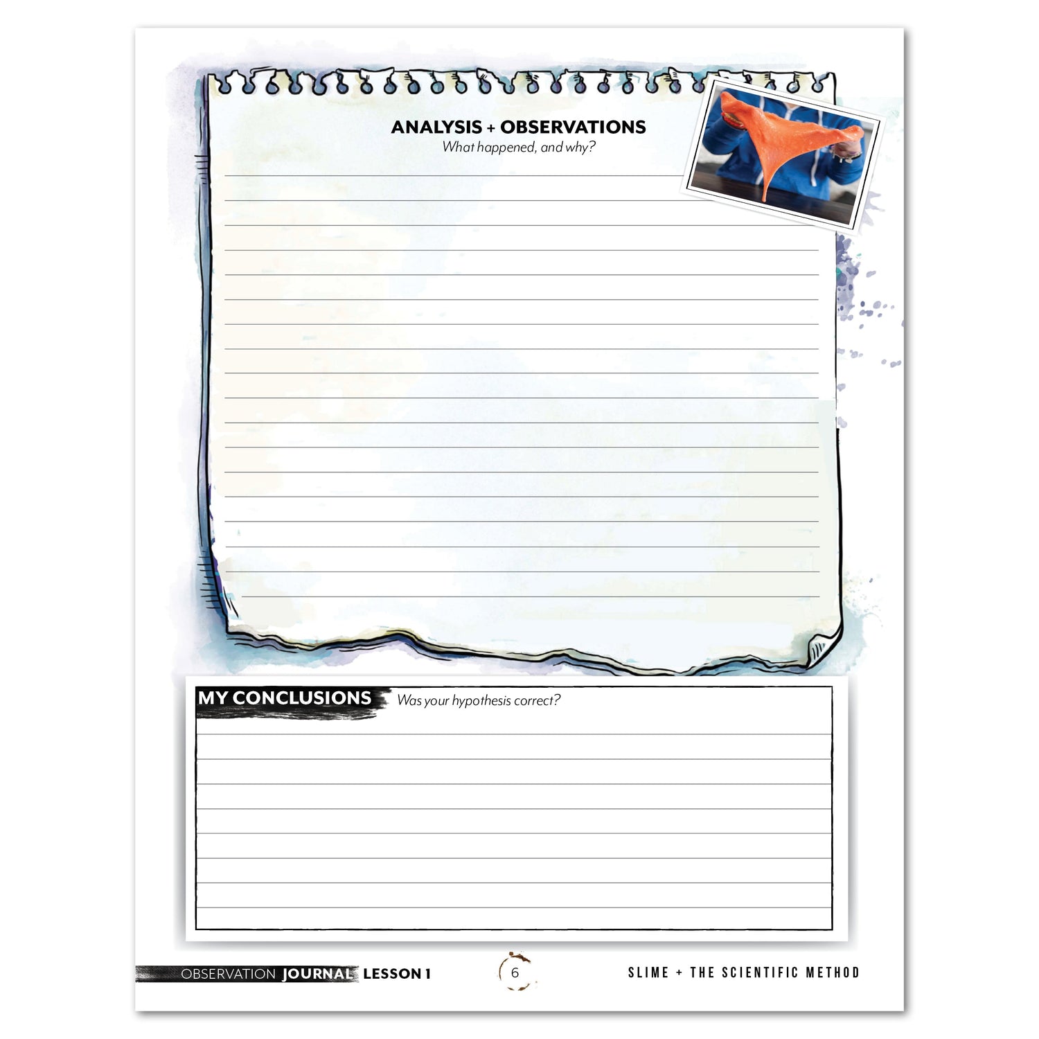 Chemistry Homeschool Unit Study Digital Observation Journal Level 1 Lesson 1 Part 2 Slime and the Scientific Method