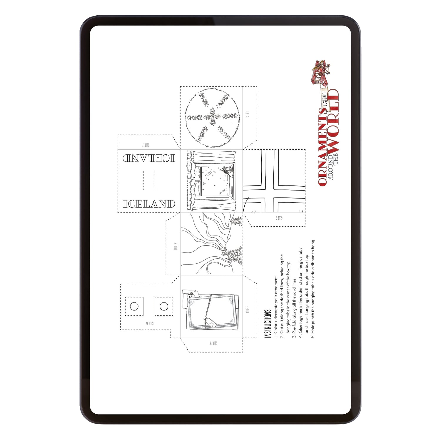 Christmas Around the World Homeschool Unit Study Ornaments Around the World Digital Download Iceland