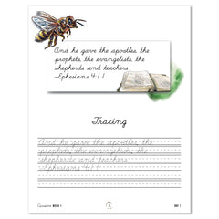 Creepy Crawlies Homeschool Unit Study Digital Cursive Student Book Week 1 Tracing
