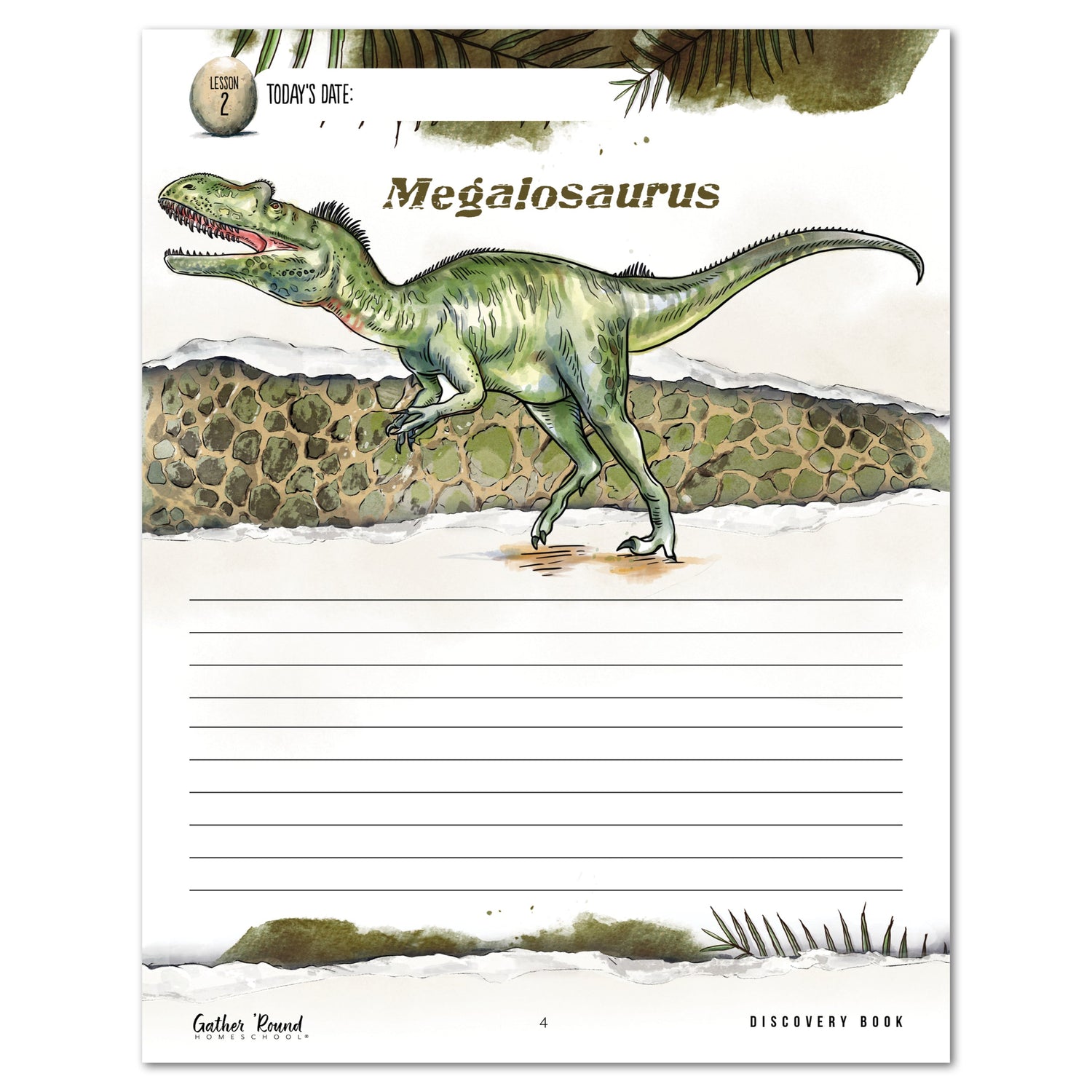 Dinosaurs Homeschool Unit Study Digital Discovery Book Lesson 2 Megalosaurus